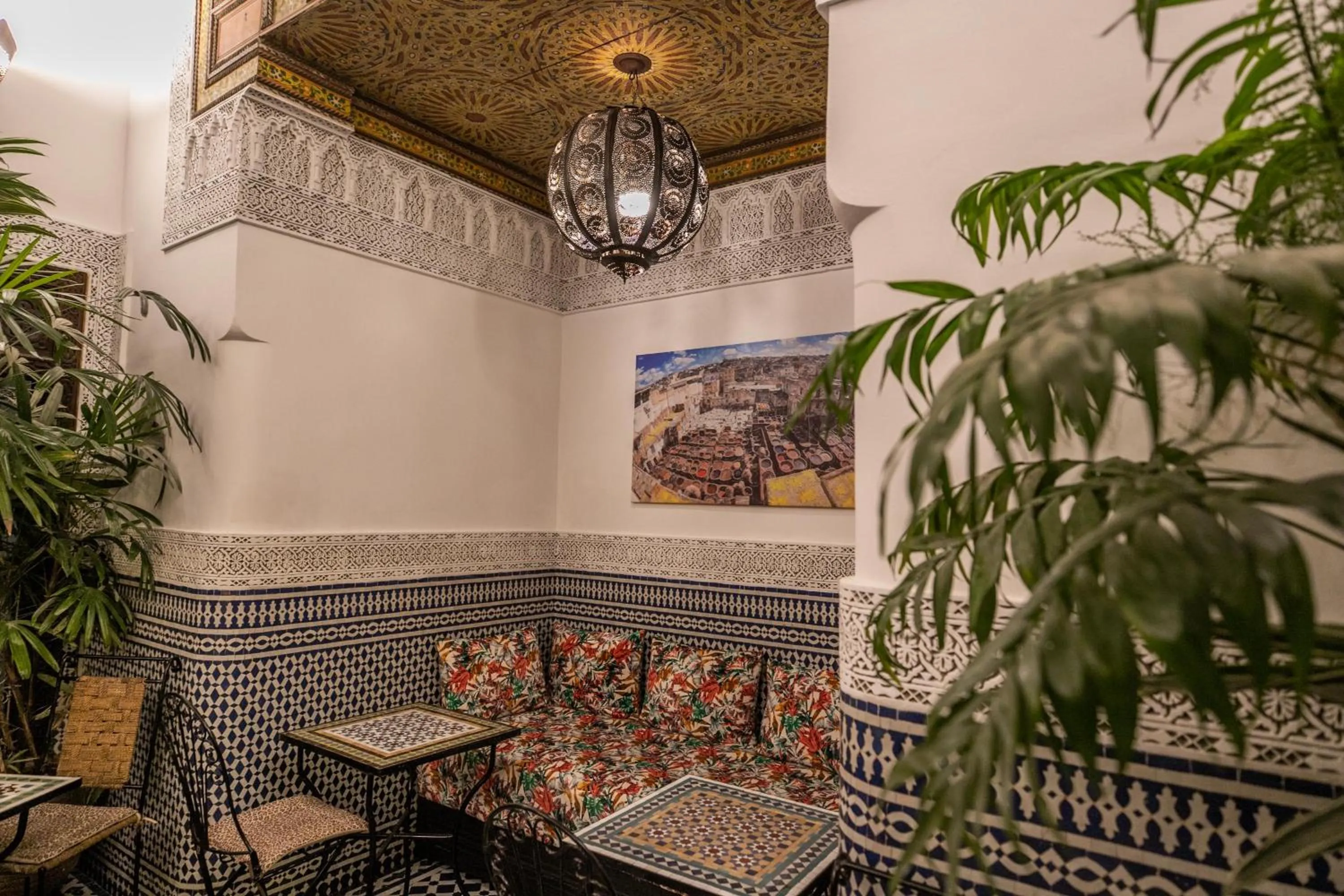 Living room in La Cheminée Bleue Fes