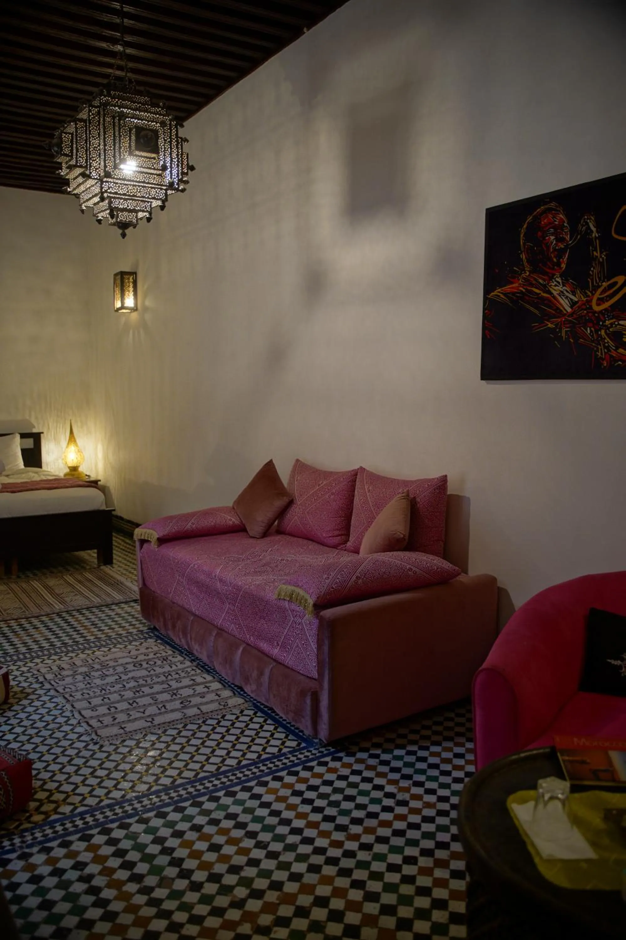 Living room in La Cheminée Bleue Fes