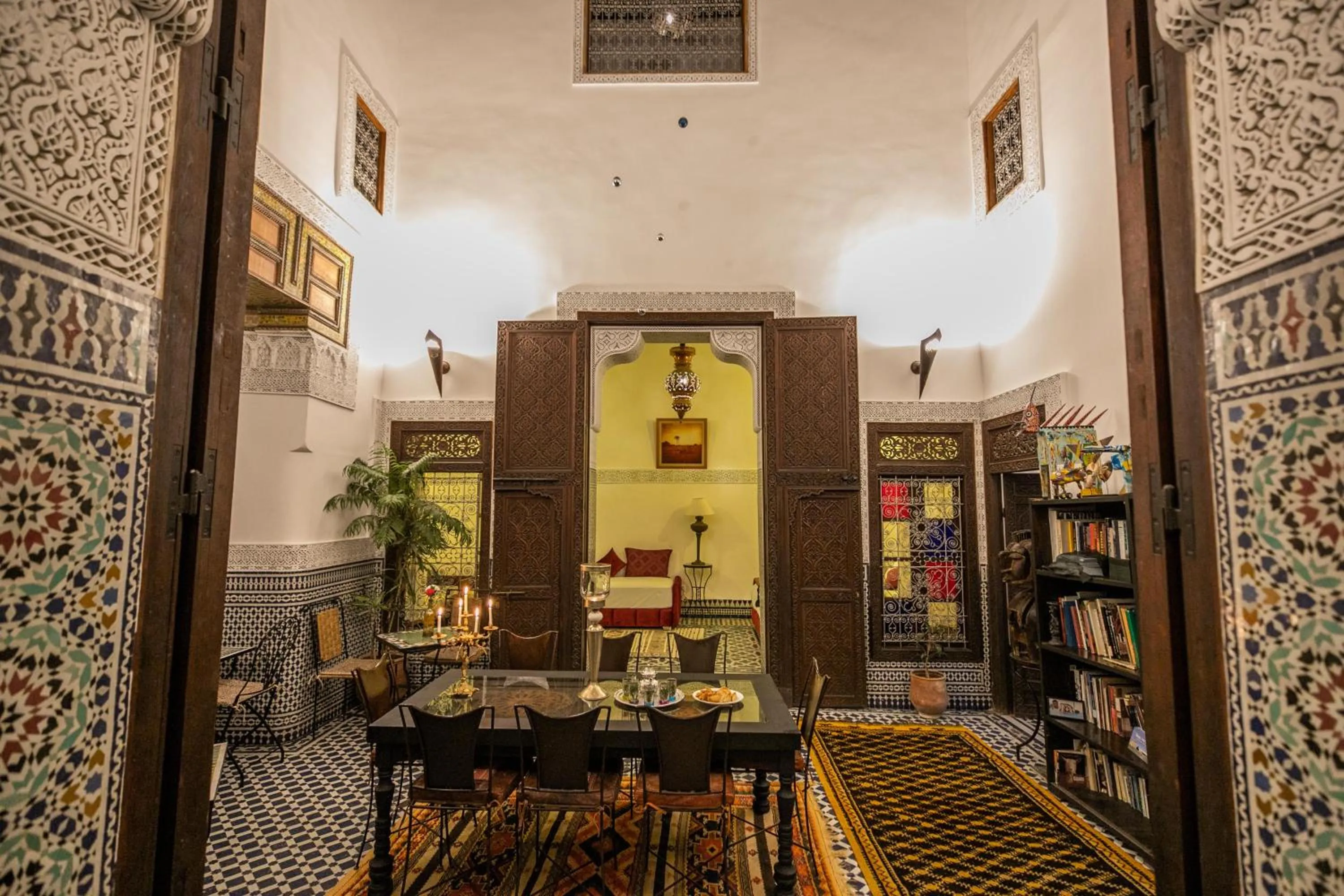 Library in La Cheminée Bleue Fes