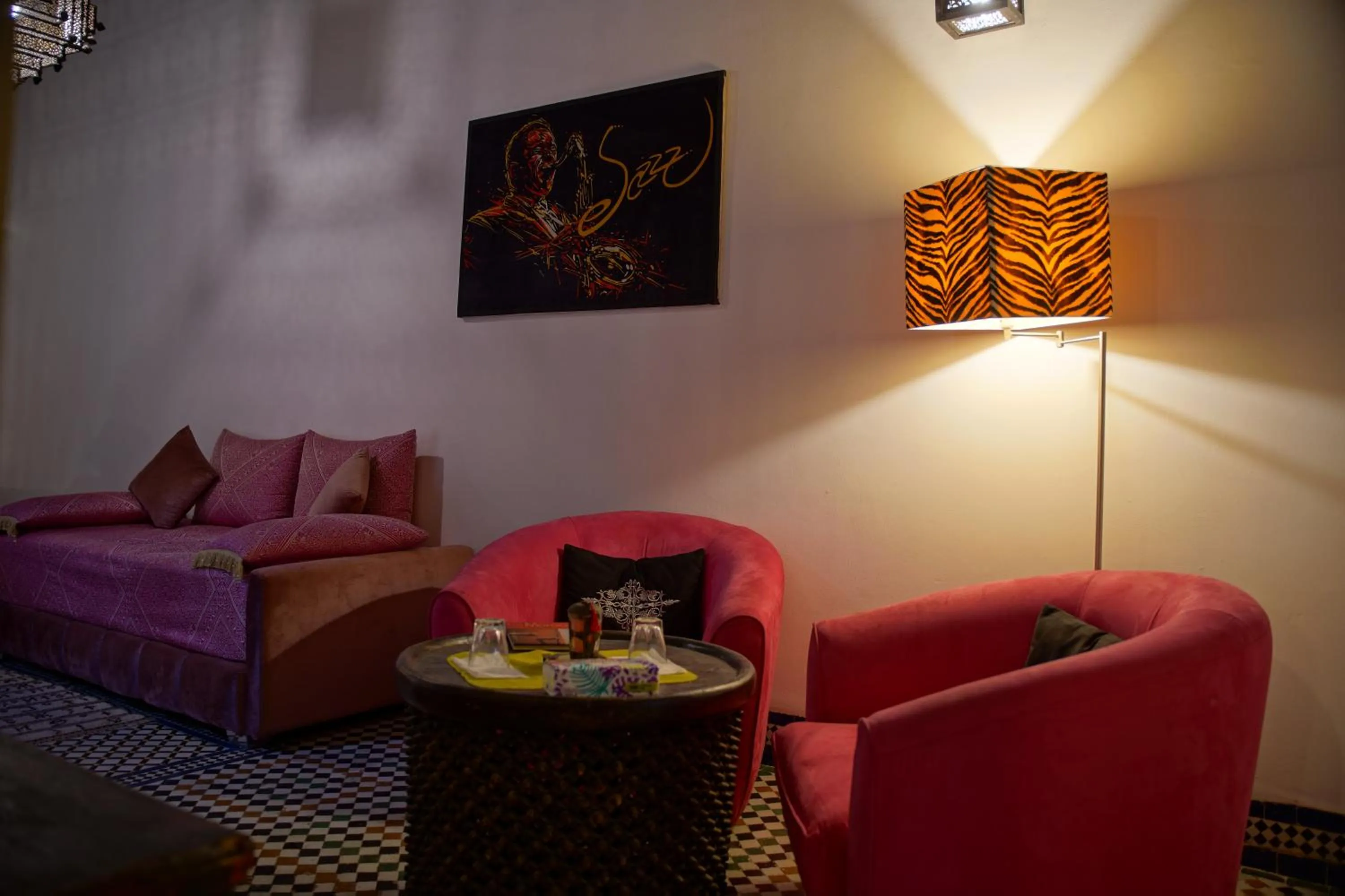 Living room in La Cheminée Bleue Fes