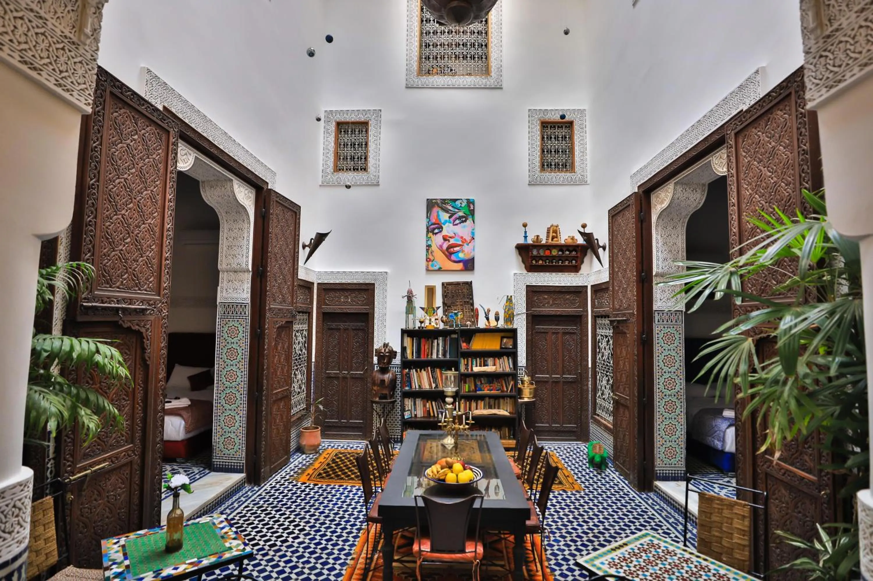 Library in La Cheminée Bleue Fes