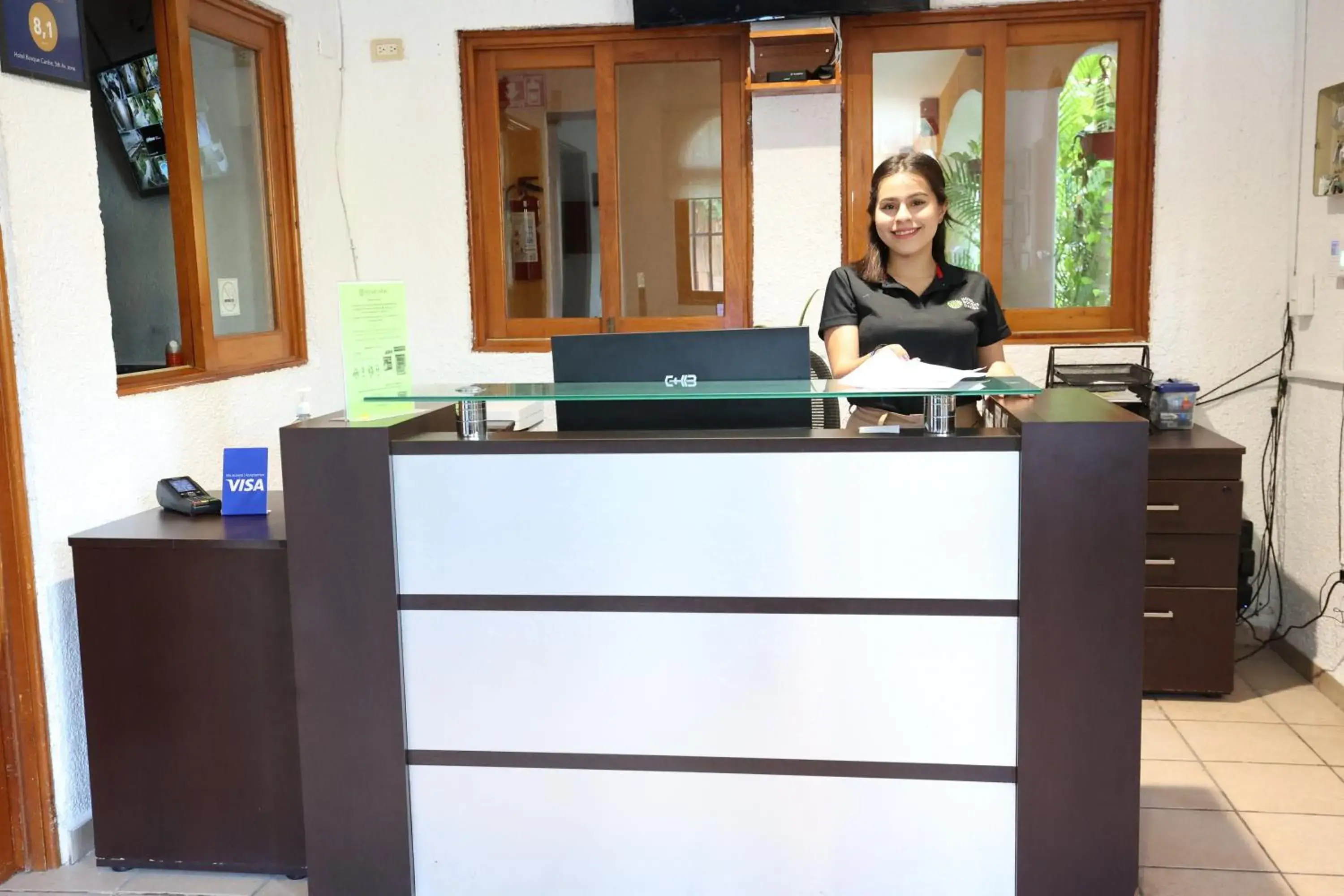 Lobby or reception in Hotel Bosque Caribe, 5th Av. zone Lobby or reception in Hotel Bosque Caribe, 5th Av. zone