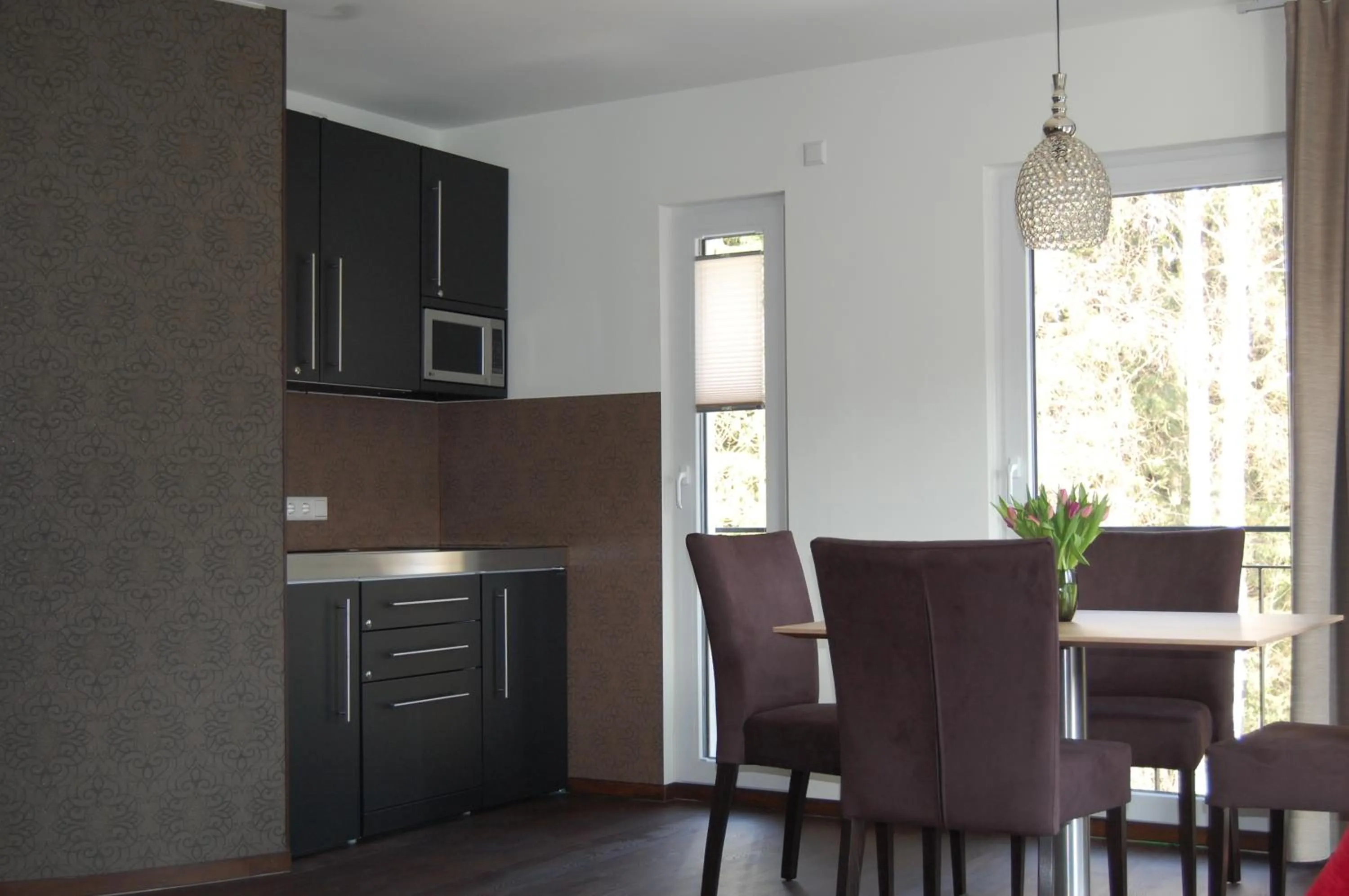 Kitchen or kitchenette in Waldhotel Rainau