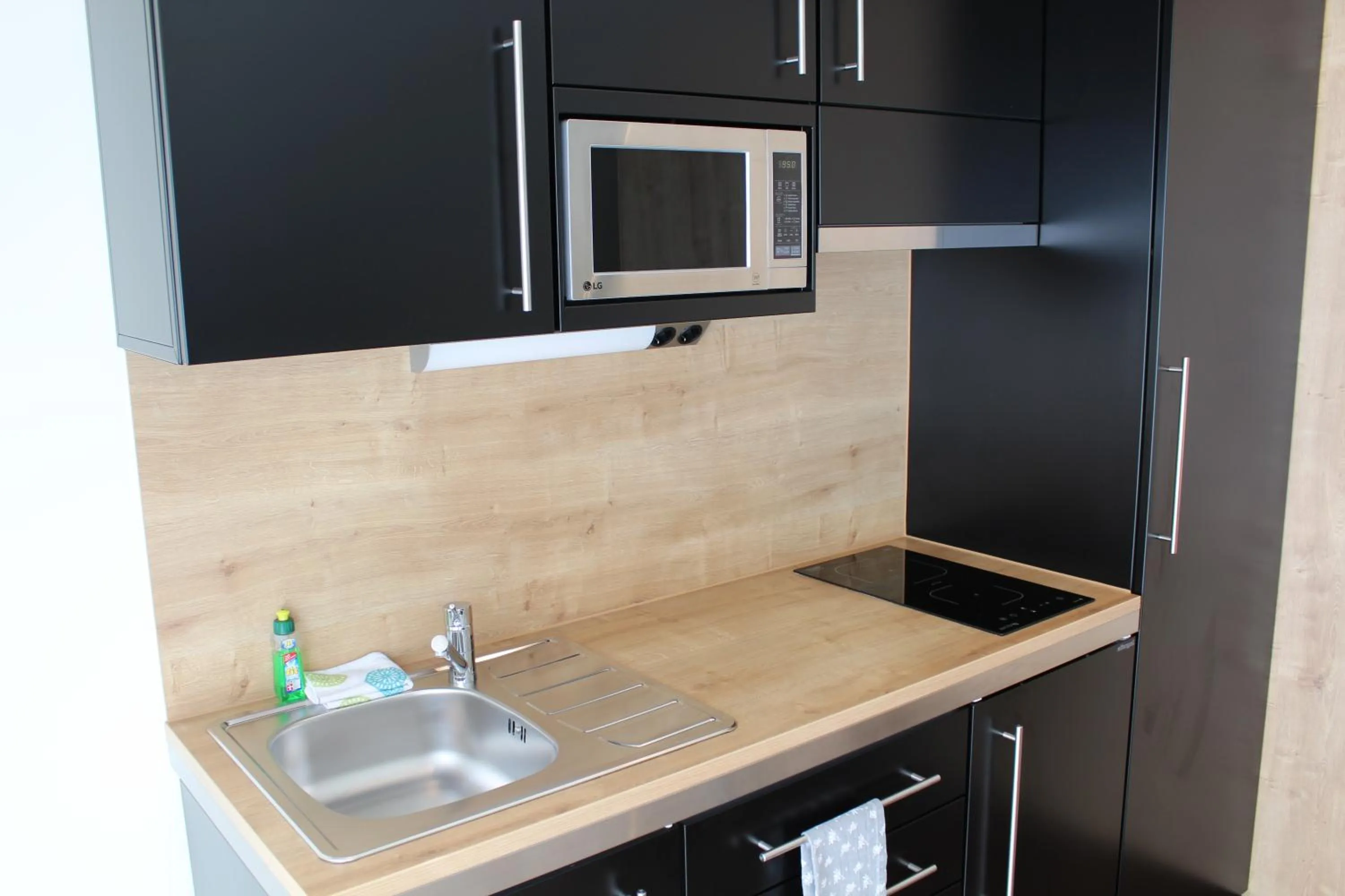 Kitchen or kitchenette in Waldhotel Rainau