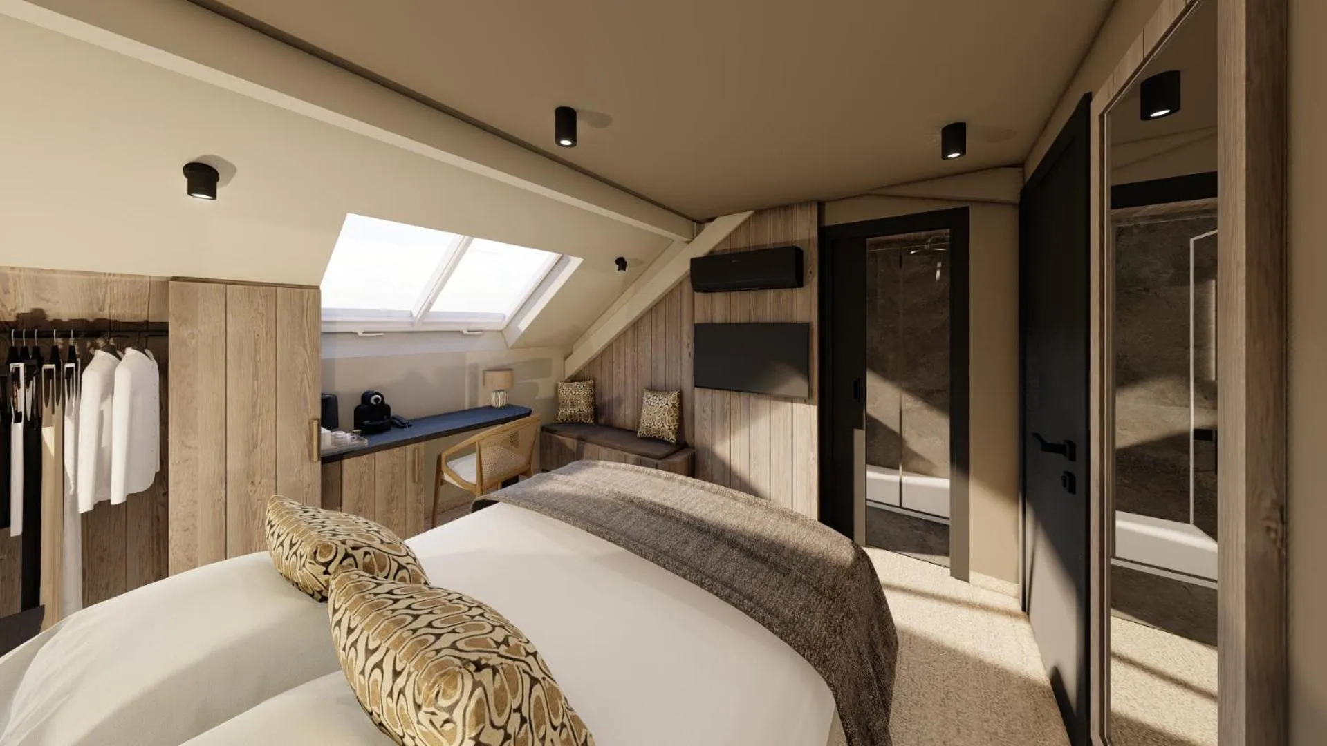 Bed in Hôtel - Restaurant Le Couchetat