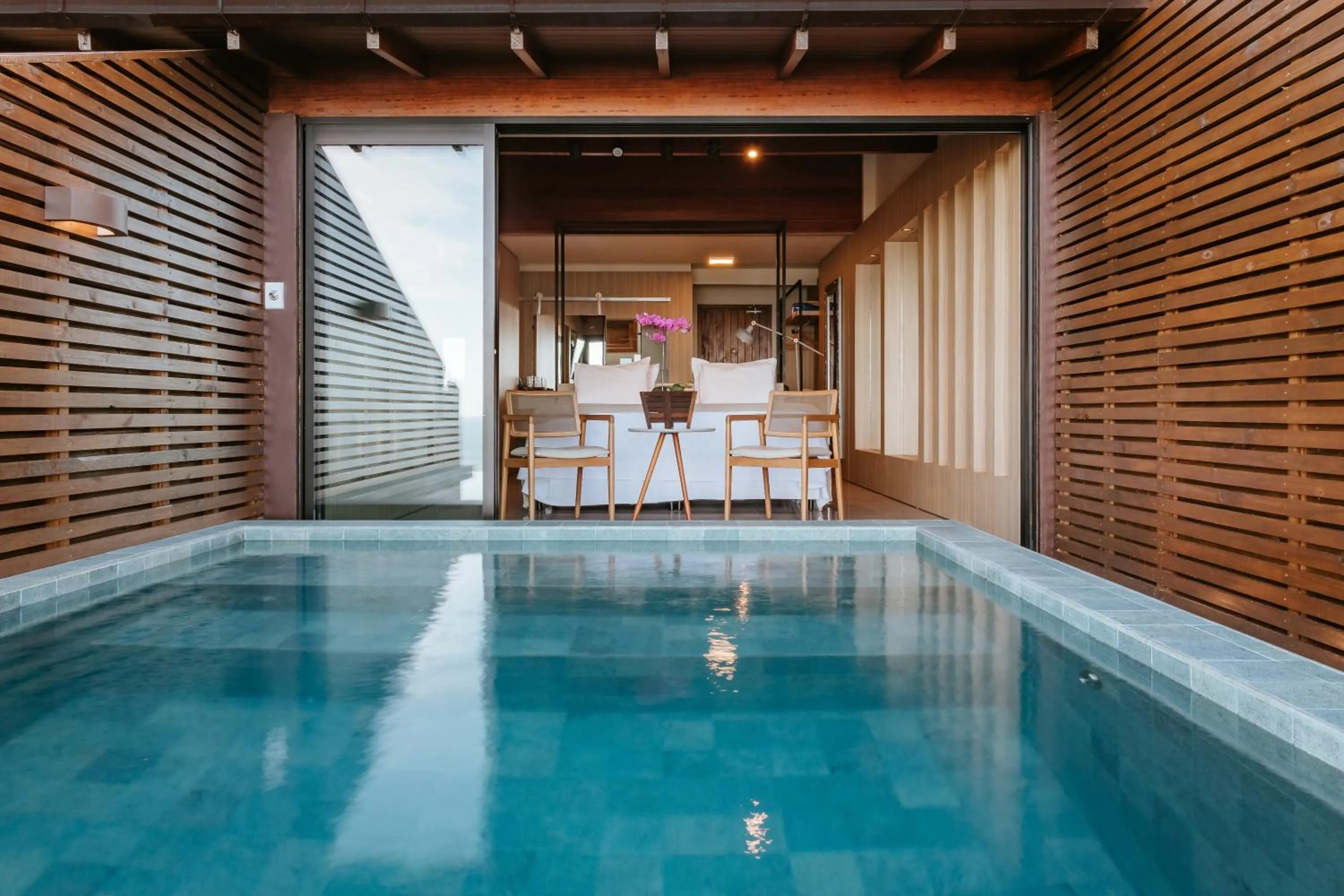 Pool view in Pousada Rêmora