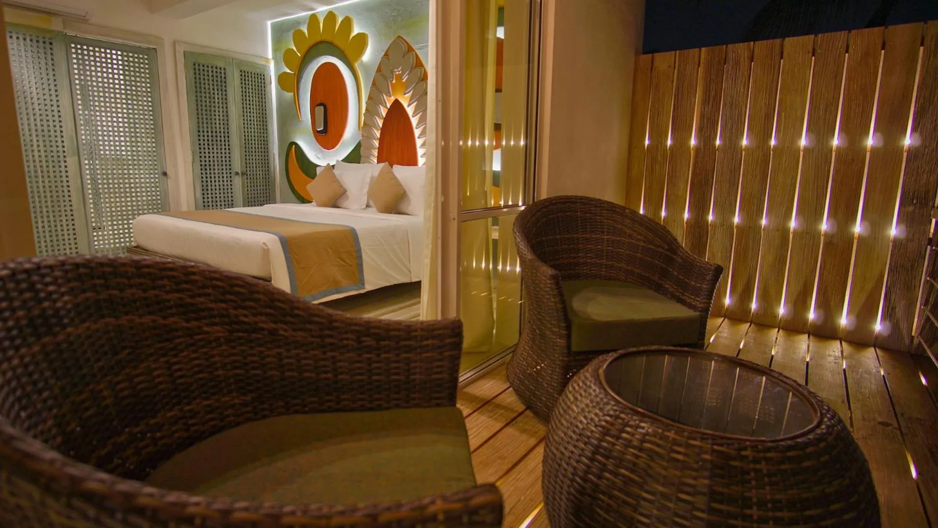 Balcony/Terrace, Bed in 18 Faces with free drop off to Galle Fort by TukTuk