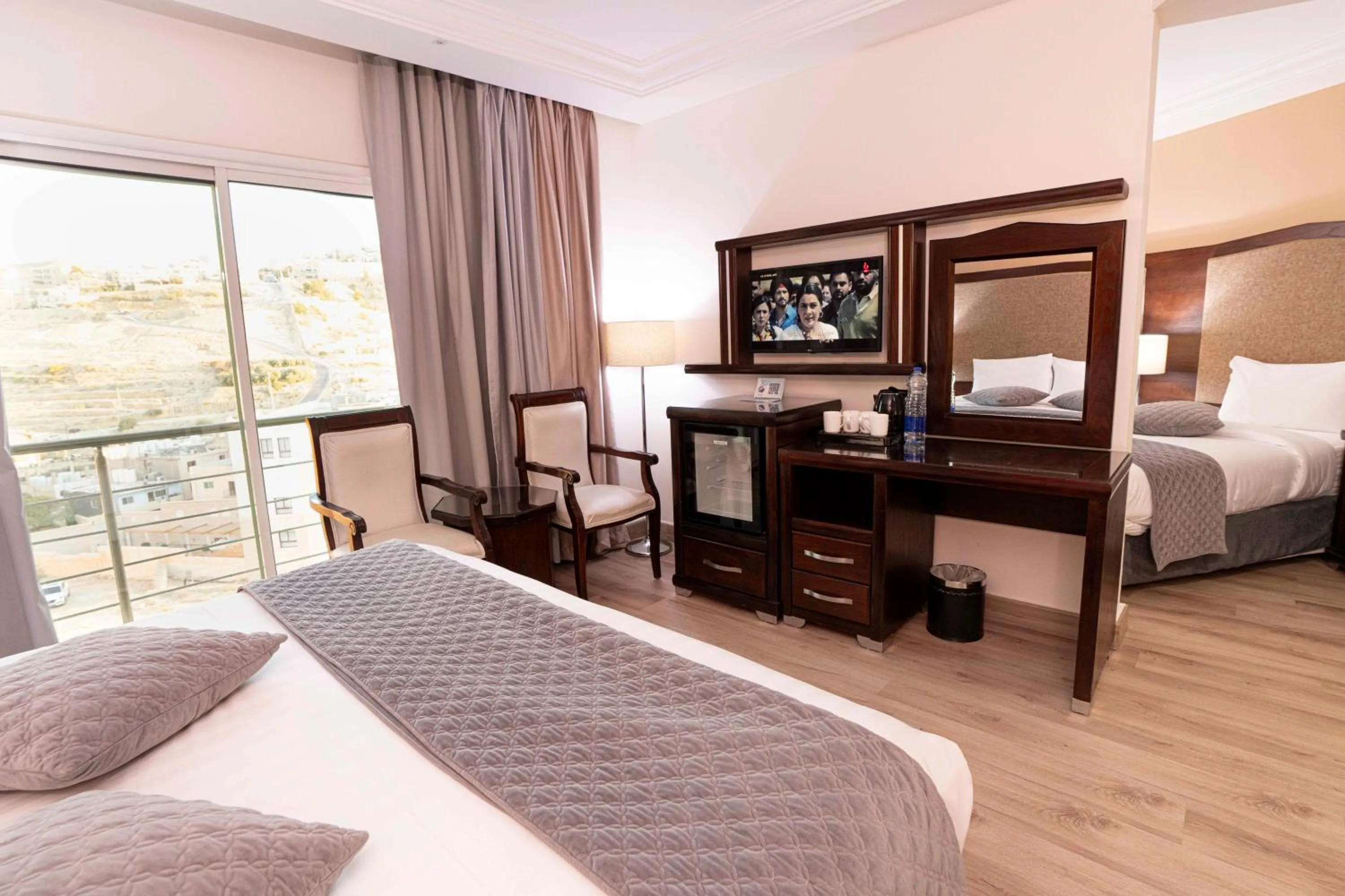 Bed in Petra Moon Hotel