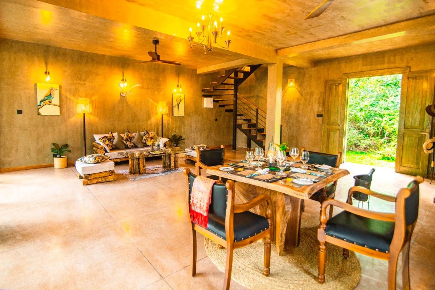 Living room in Flameback Eco Lodge