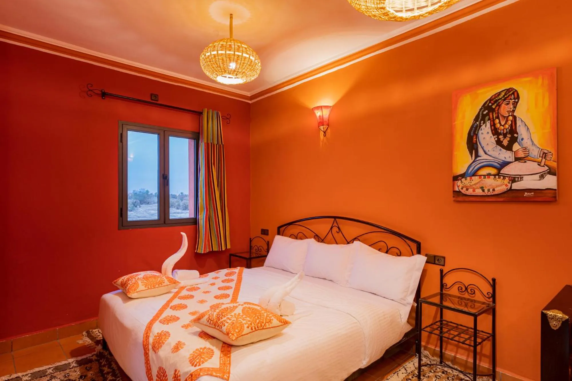 Bed in Kasbah Hotel Ziz Palace Rissani