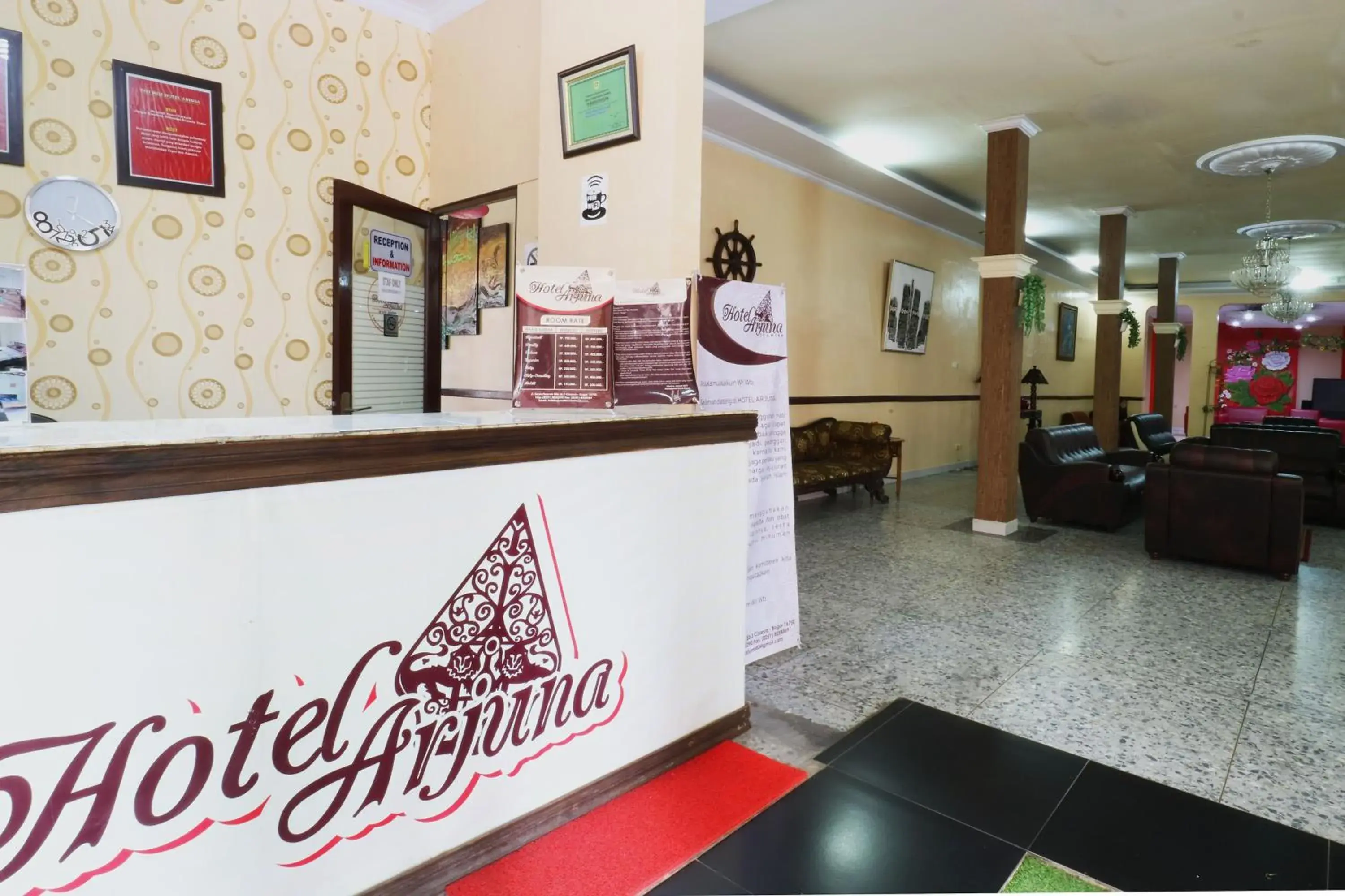 Lobby or reception in Hotel Arjuna Lobby or reception in Hotel Arjuna