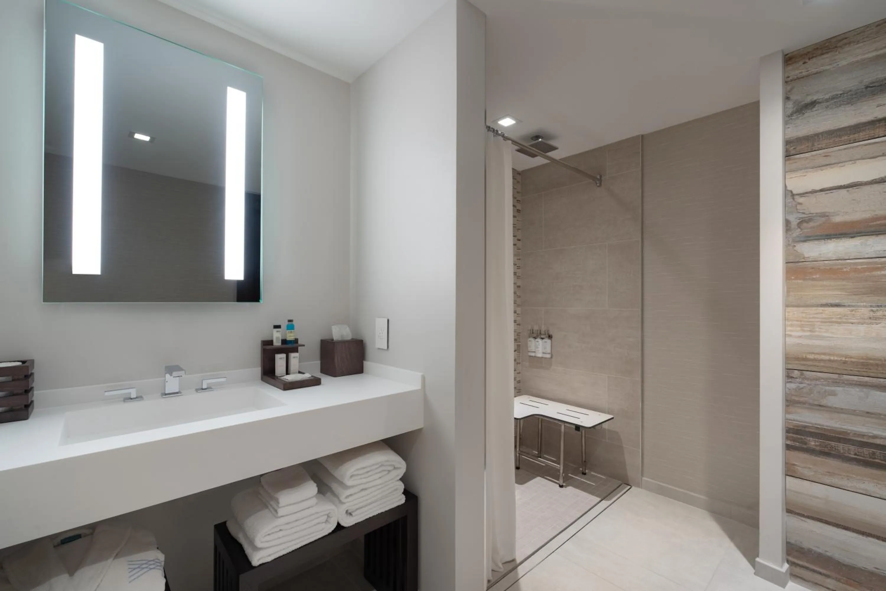 Bathroom in The Row Hotel at Assembly Row, Autograph Collection