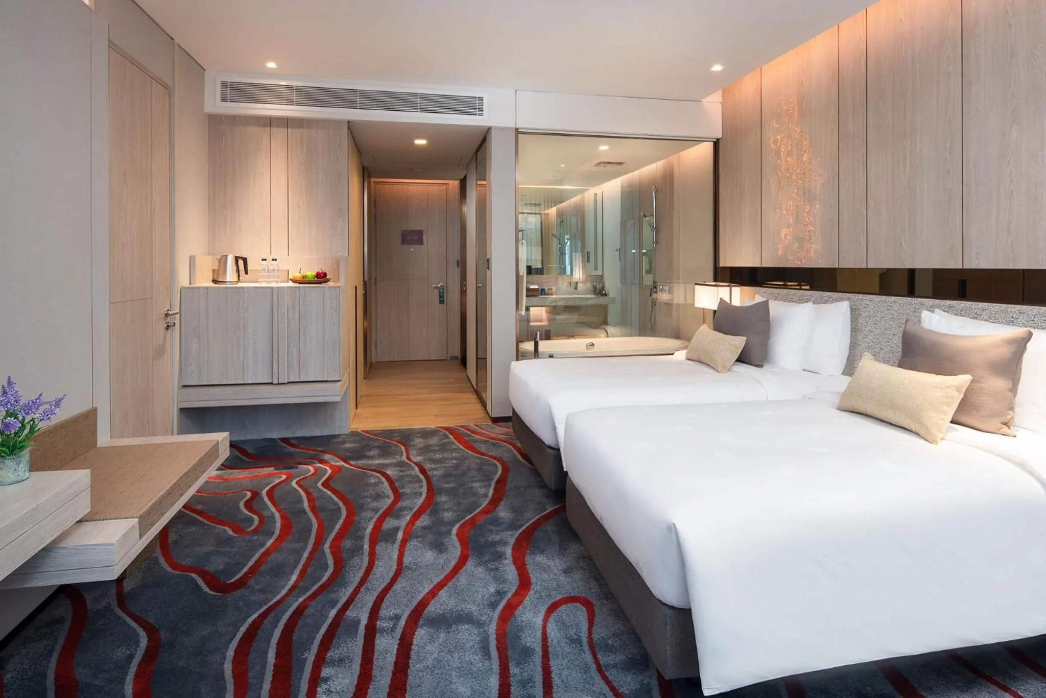 Bathroom, Bed in Hotel Nikko Bangkok