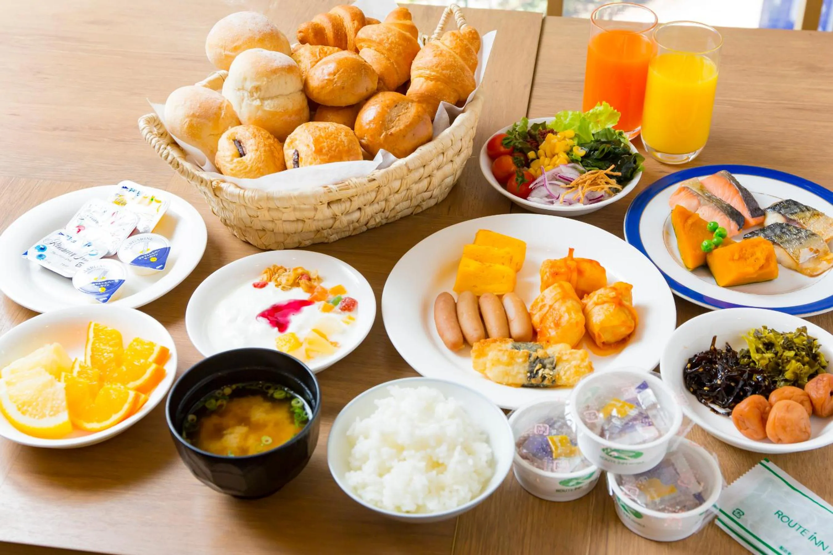 Buffet breakfast in Hotel Route-Inn Tokyo Ikebukuro