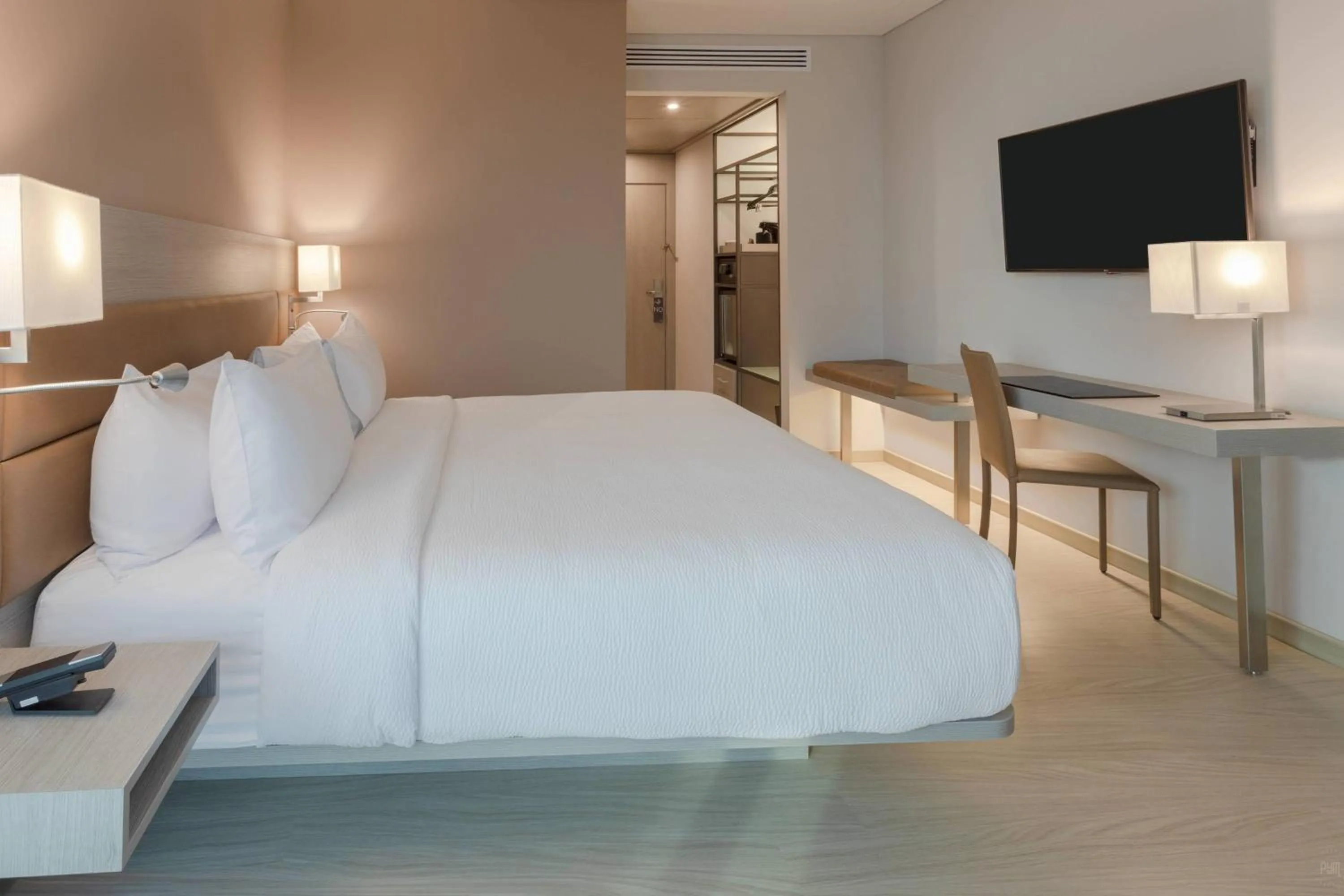 Photo of the whole room, Bed in AC Hotel By Marriott Santa Marta