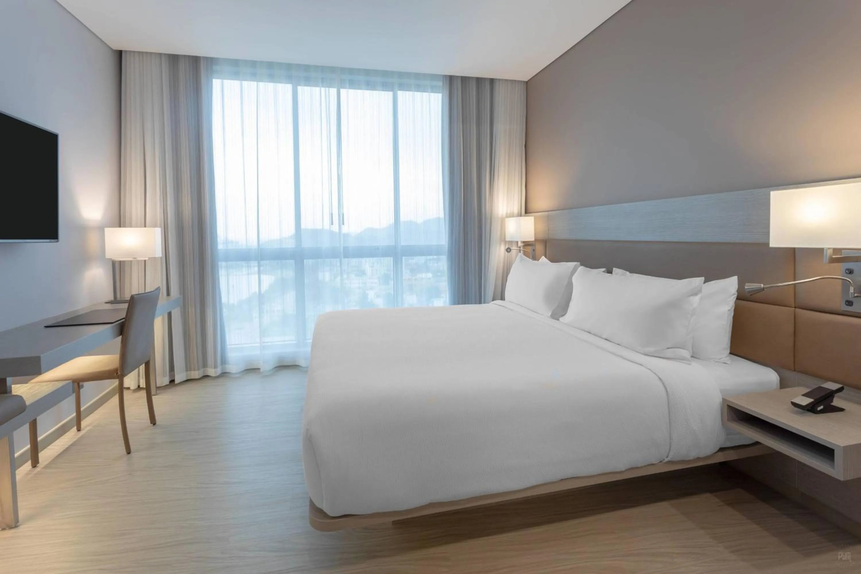 Photo of the whole room, Bed in AC Hotel By Marriott Santa Marta