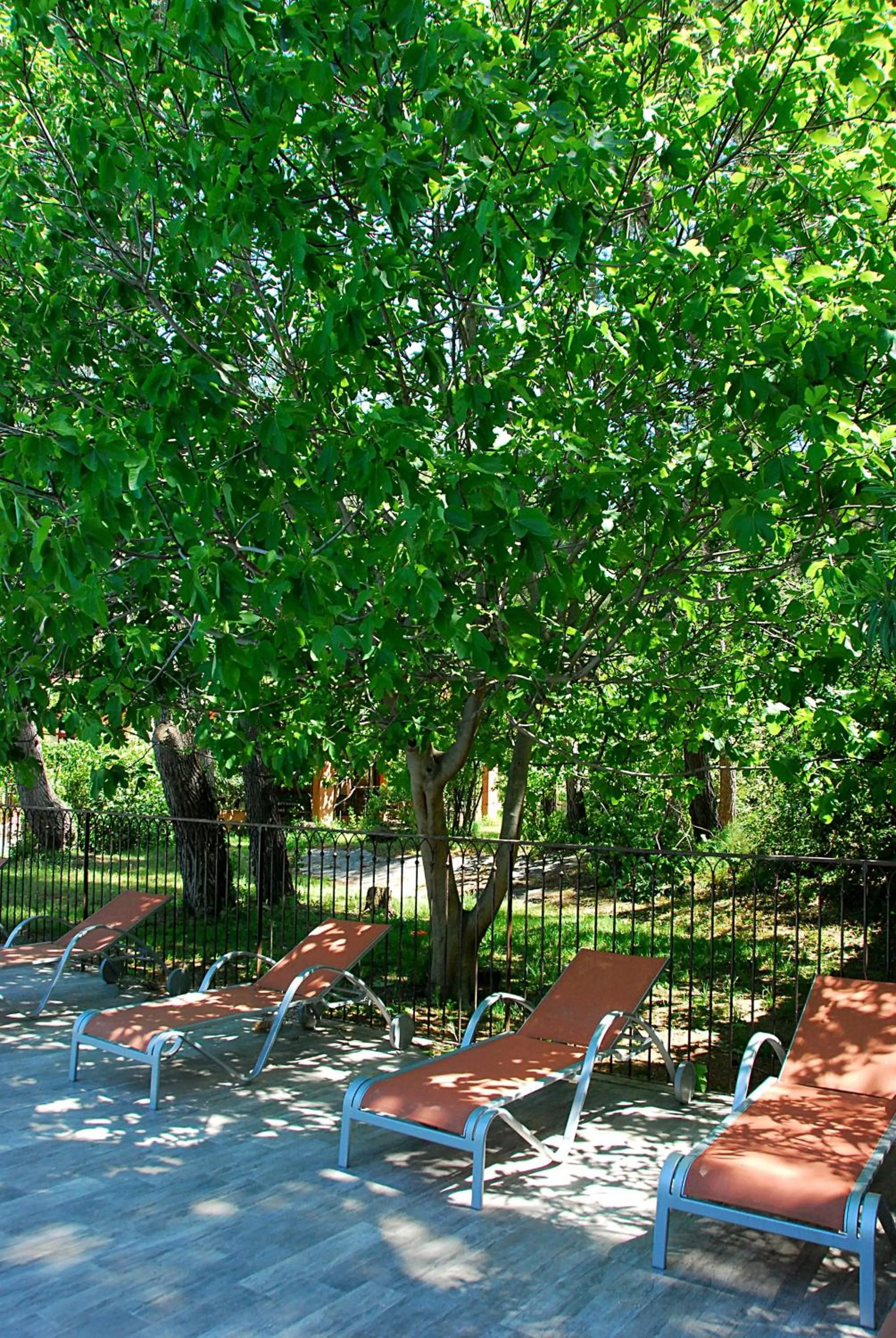 Patio in Hotel Les Mazets Des Roches