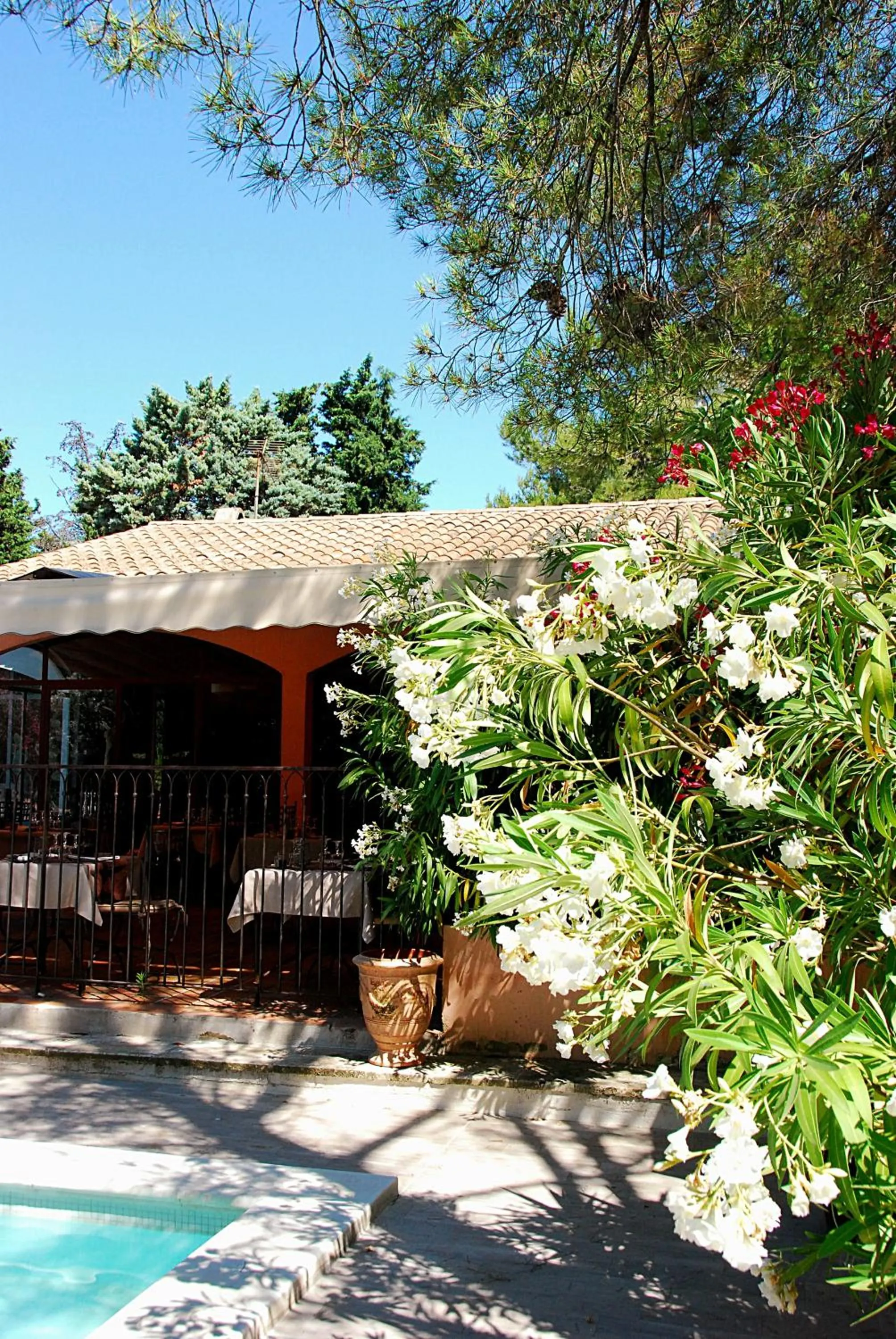 Patio in Hotel Les Mazets Des Roches