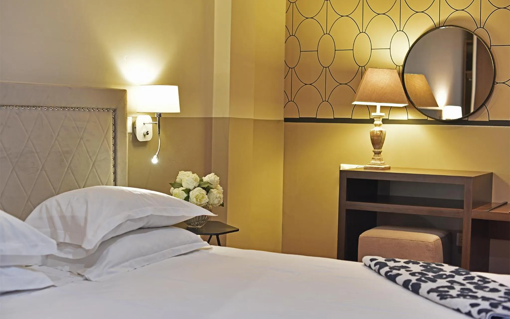 Bed in Hotel Restaurant Christophe Colomb