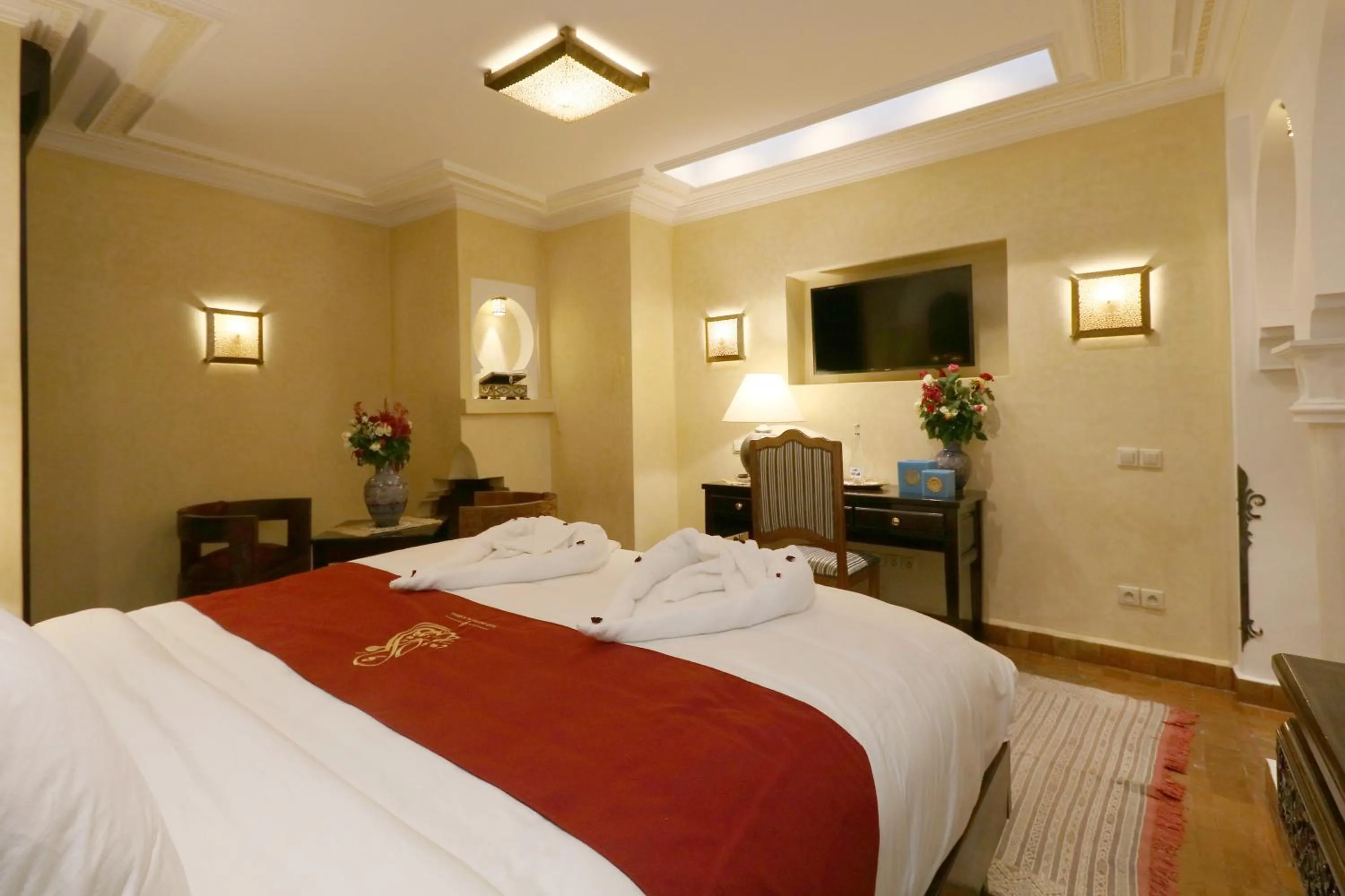 Bed in Riad Omara al Kasbah