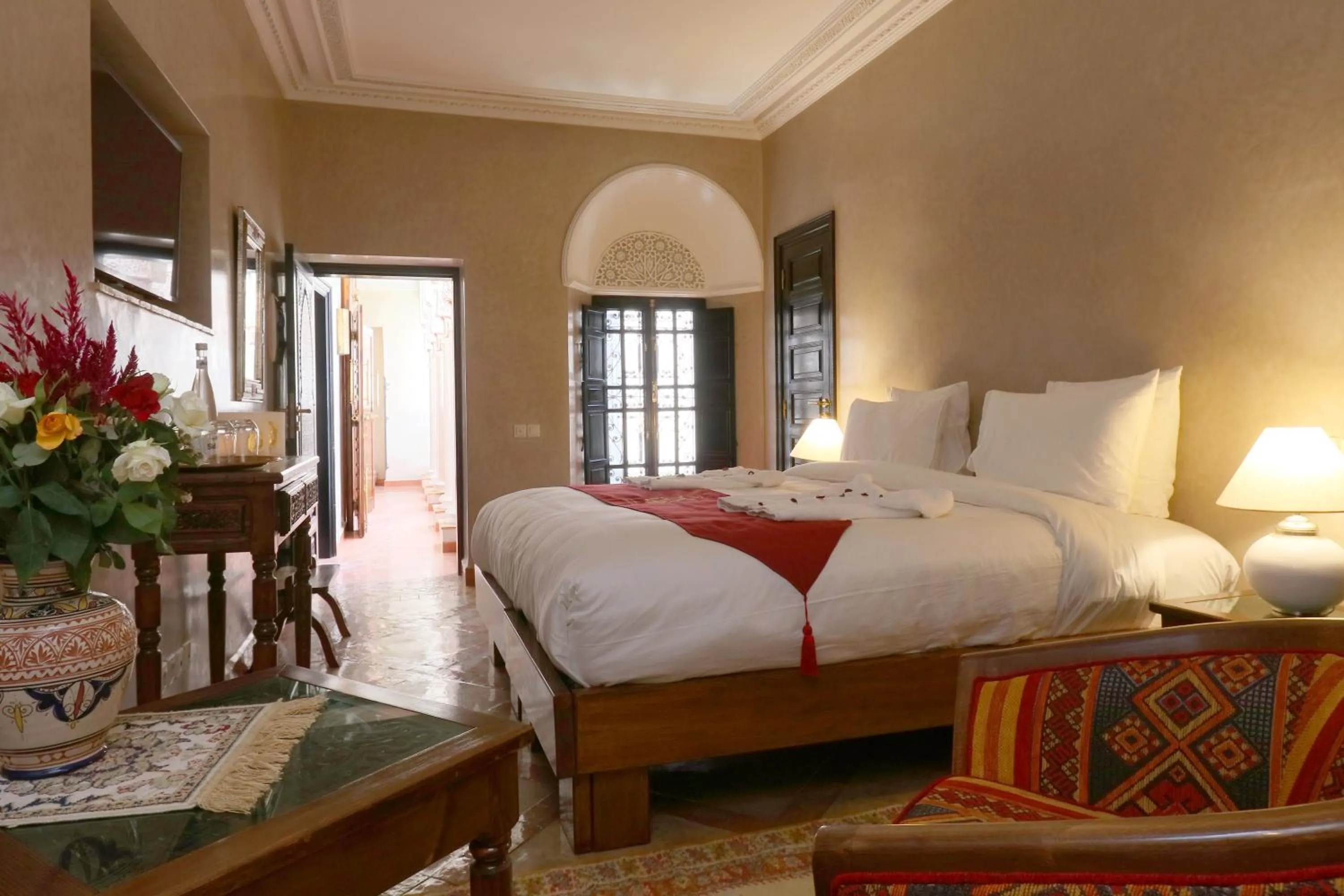 Bed in Riad Omara al Kasbah