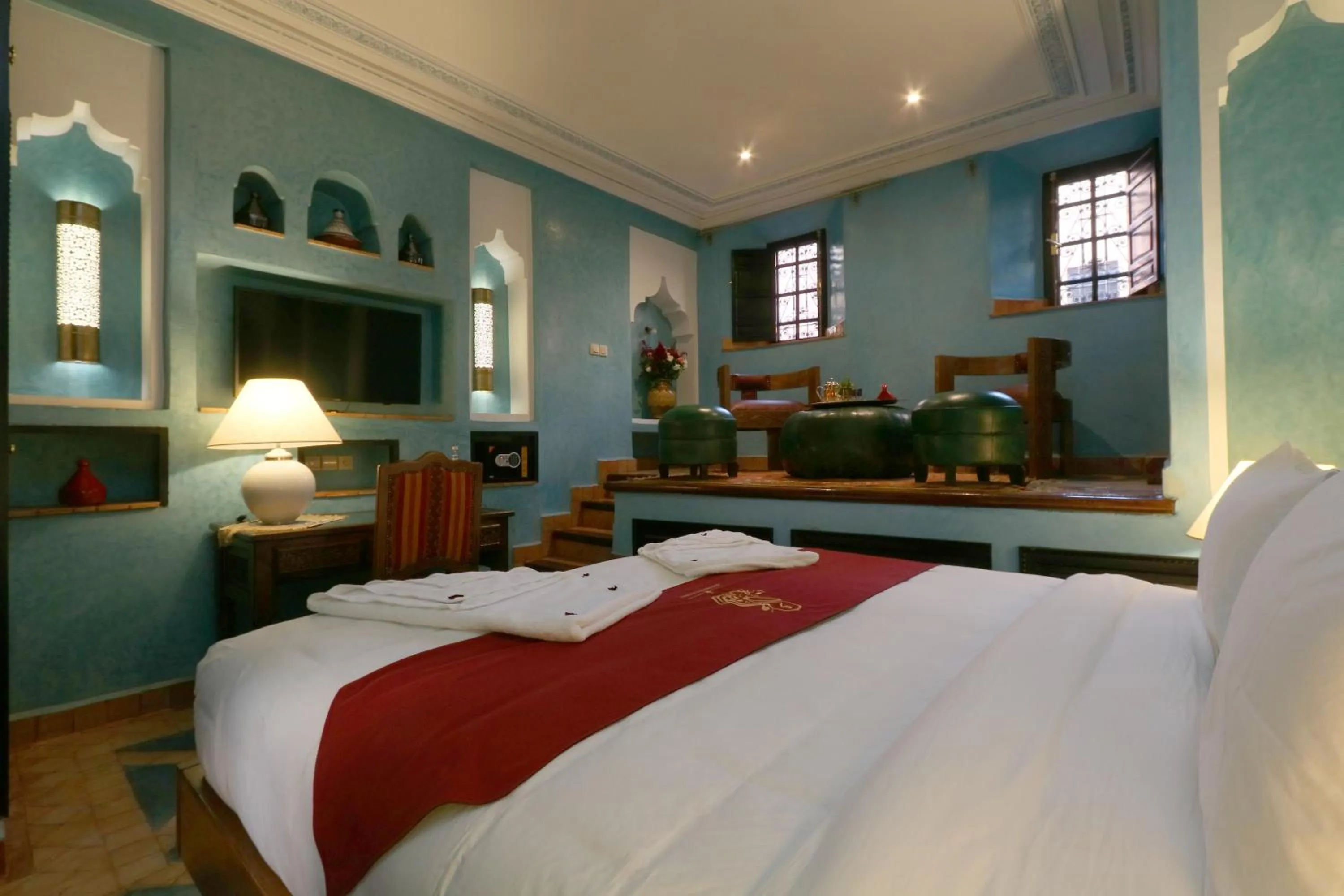 Bed in Riad Omara al Kasbah