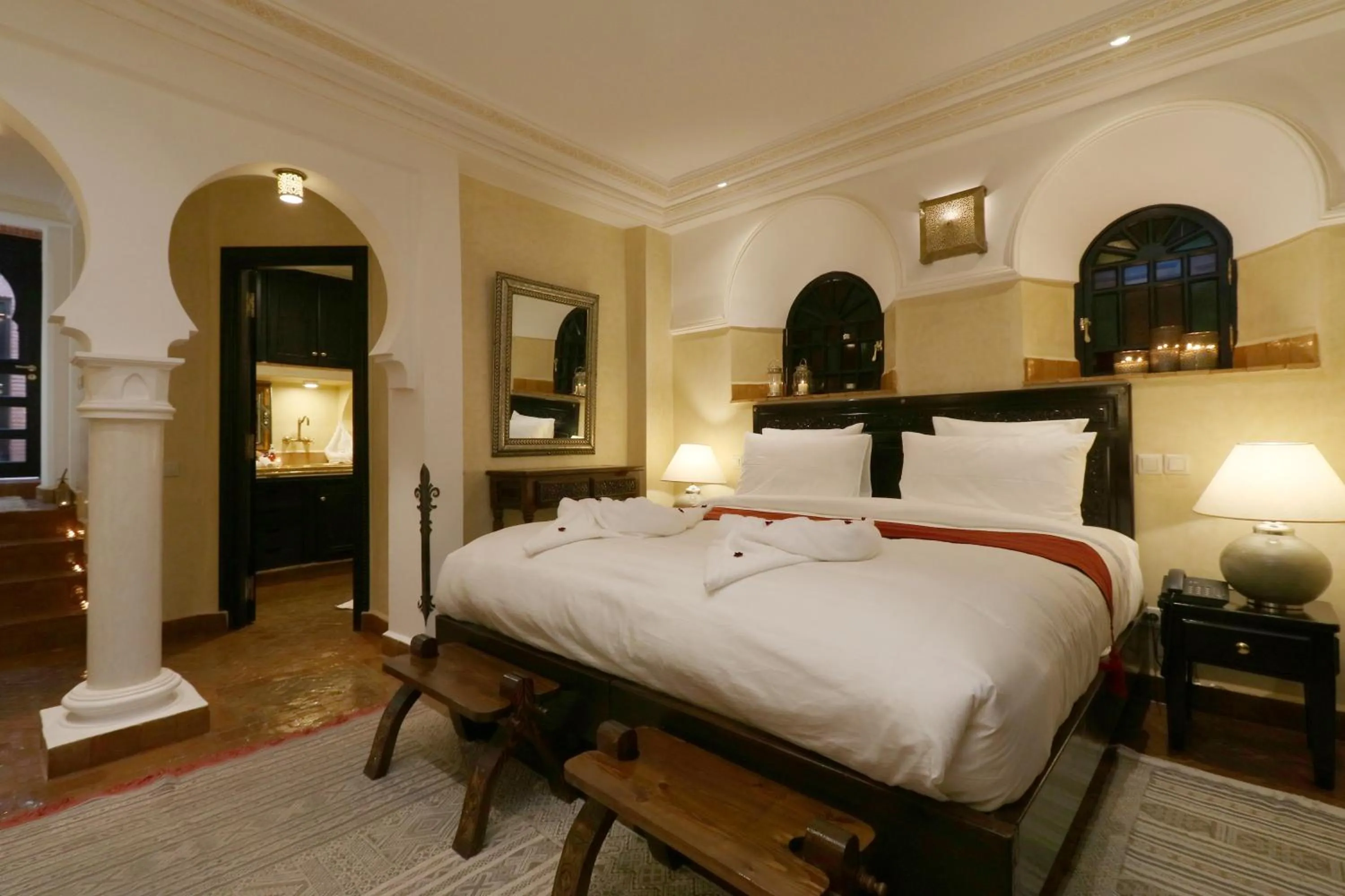 Bed in Riad Omara al Kasbah