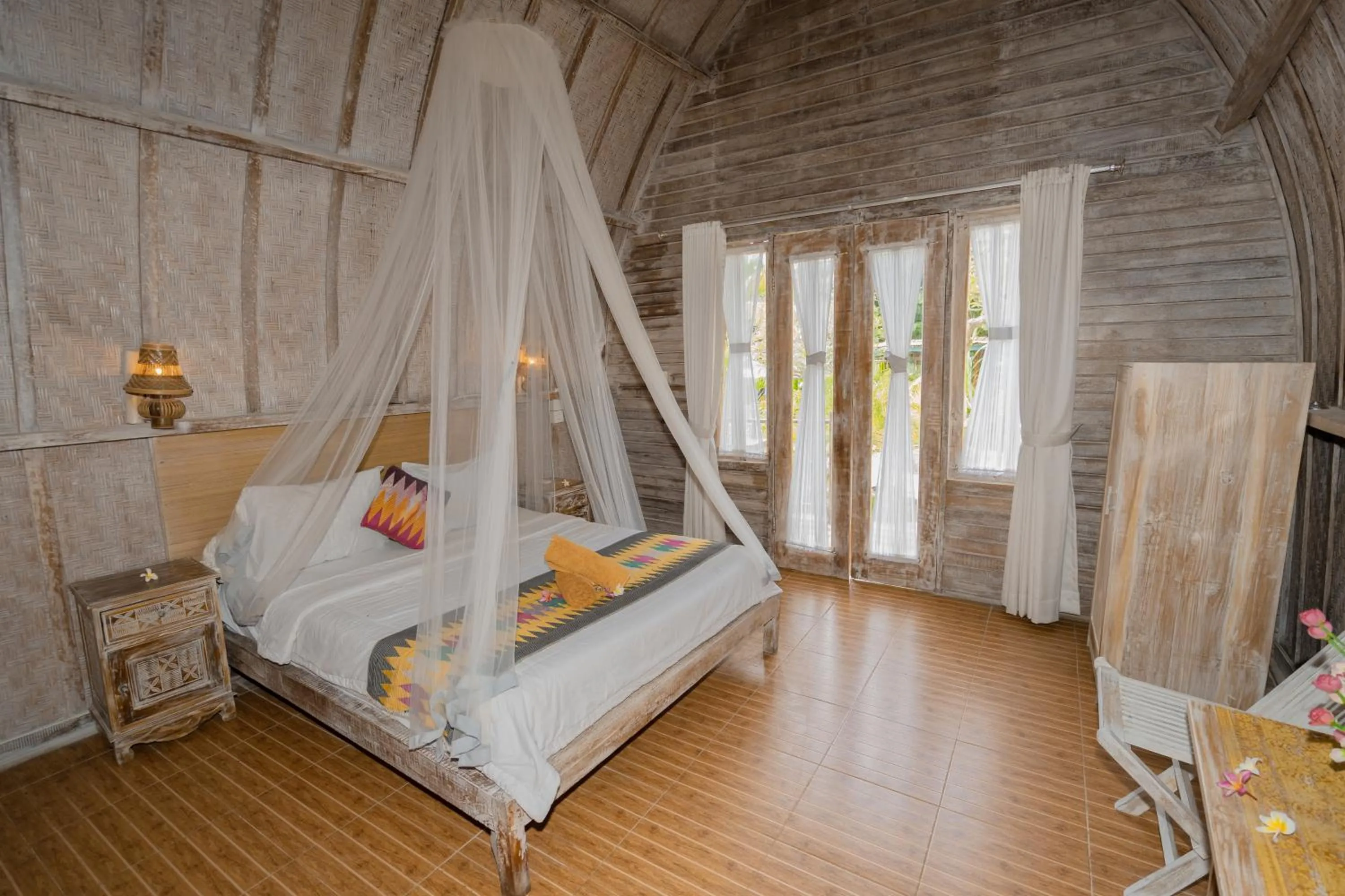 Bedroom in The Mel Huts
