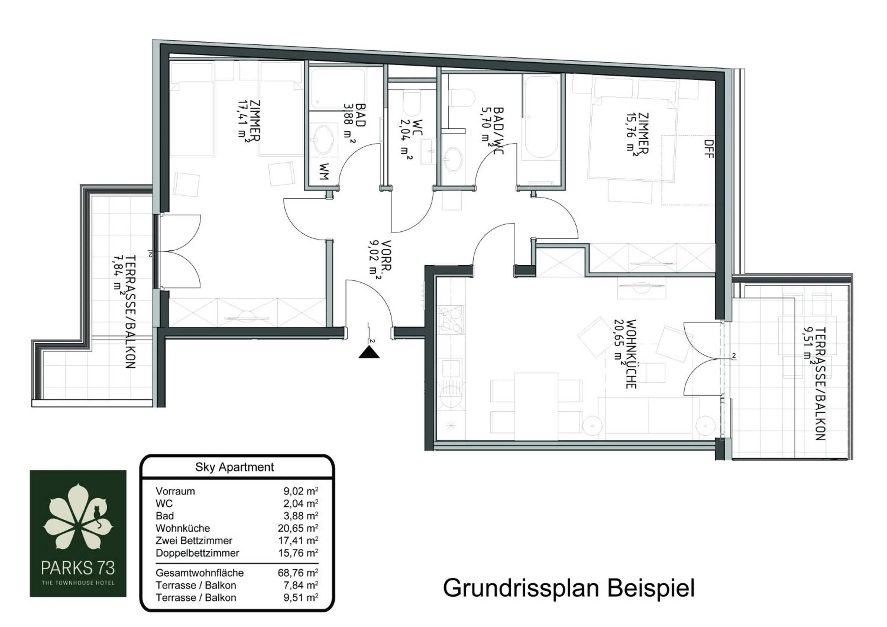 Floor plan in Parks 73 The Townhouse Hotel