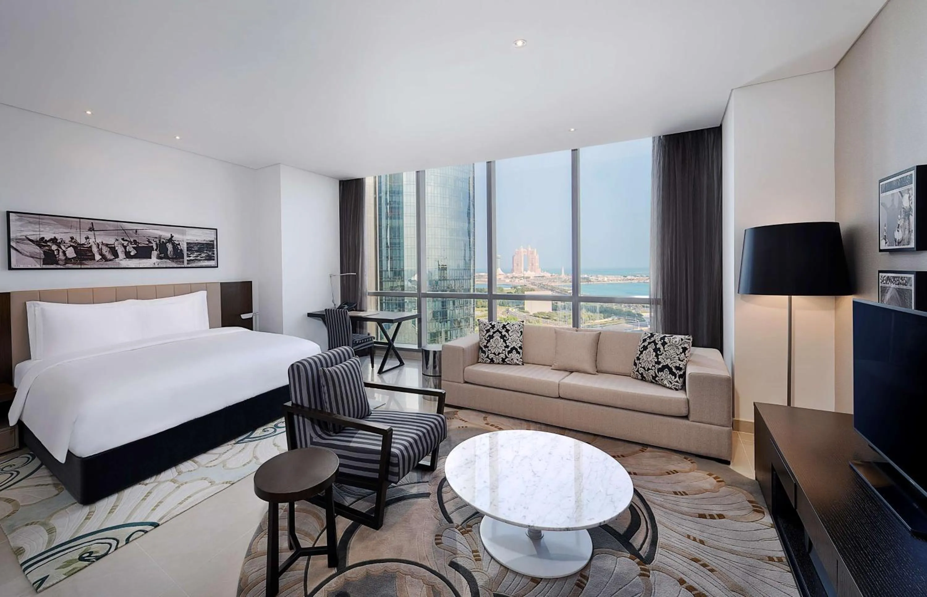 Living room, Bed in Conrad Abu Dhabi Etihad Towers