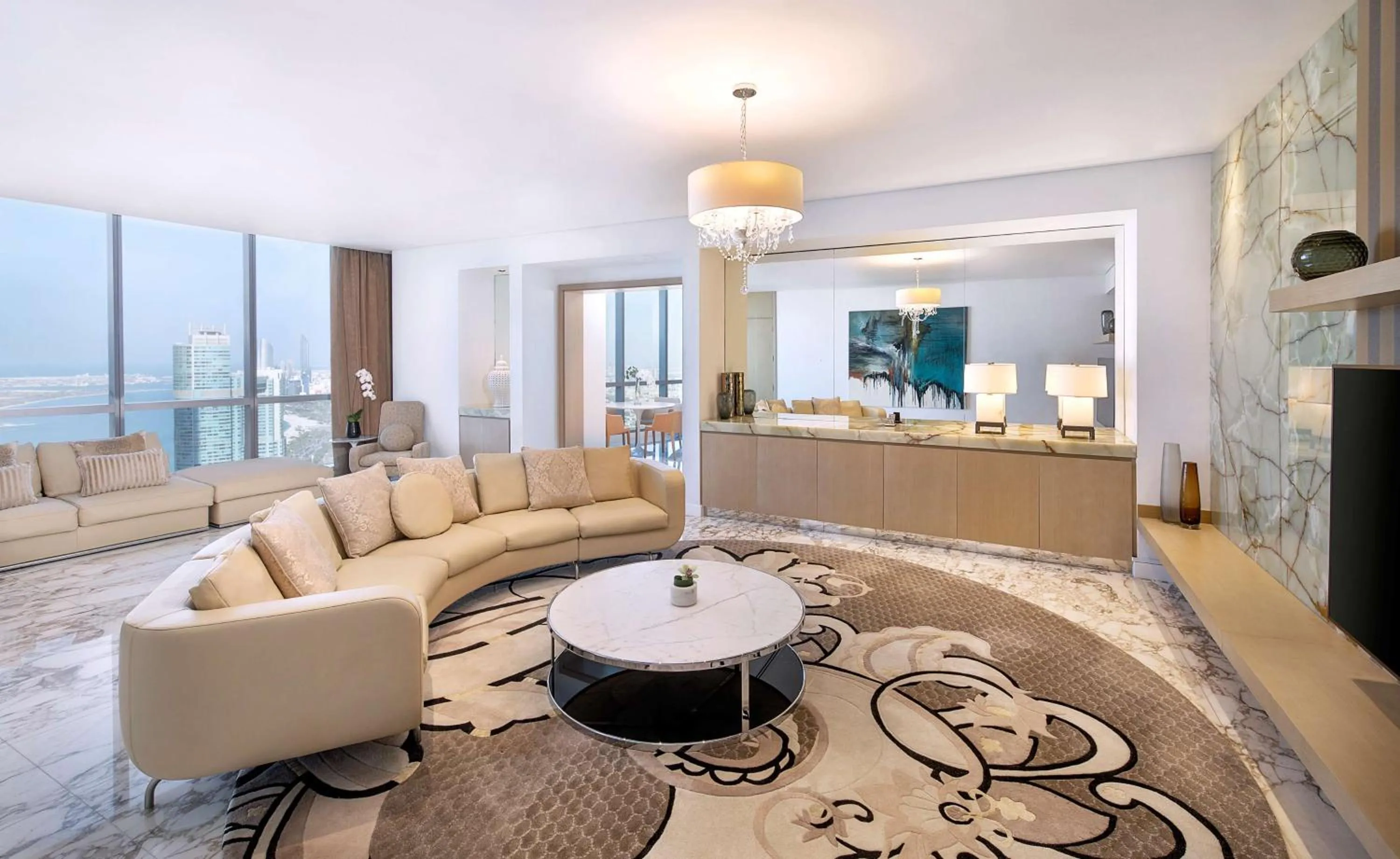 Living room in Conrad Abu Dhabi Etihad Towers