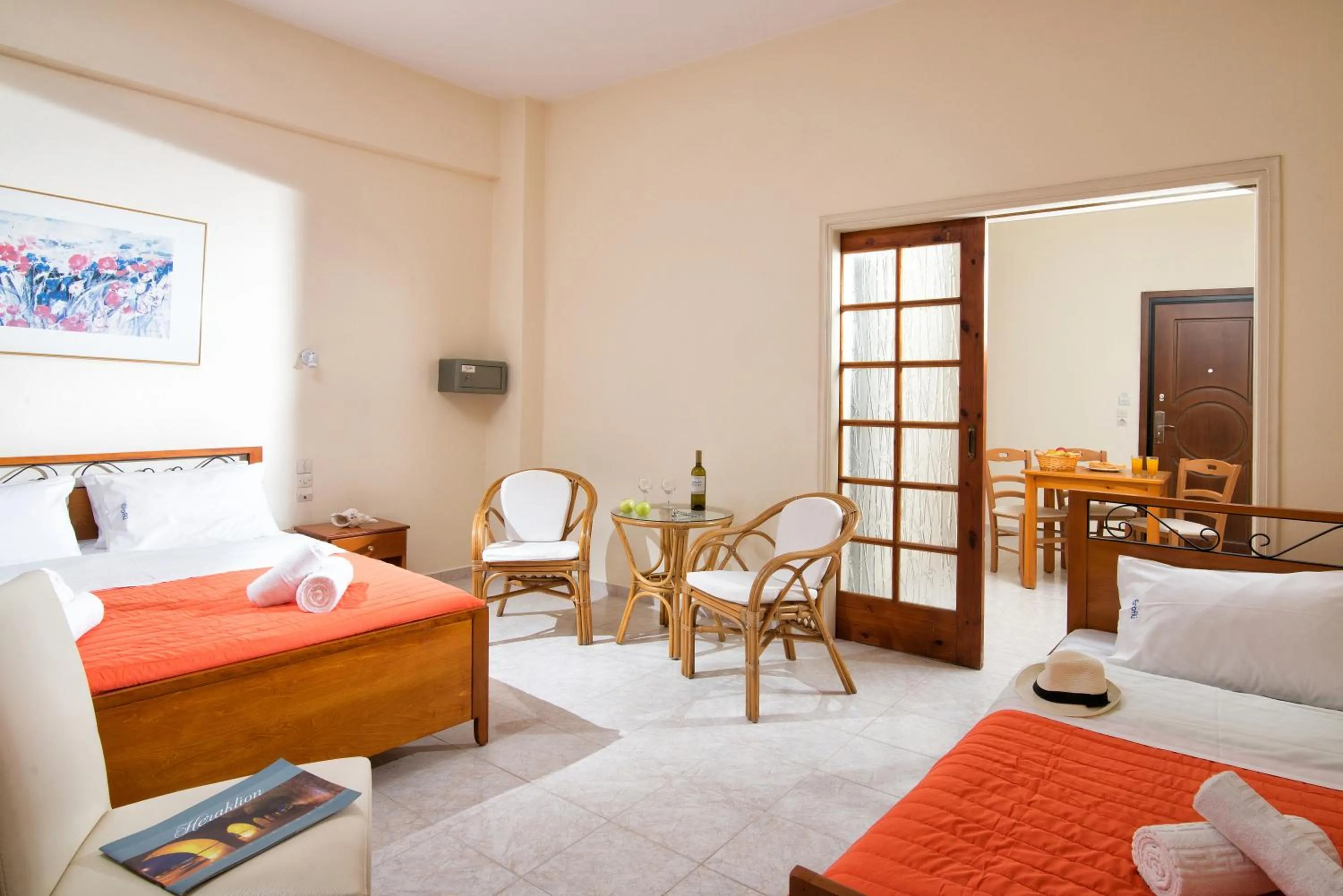 Living room, Bed in Erofili Apartments