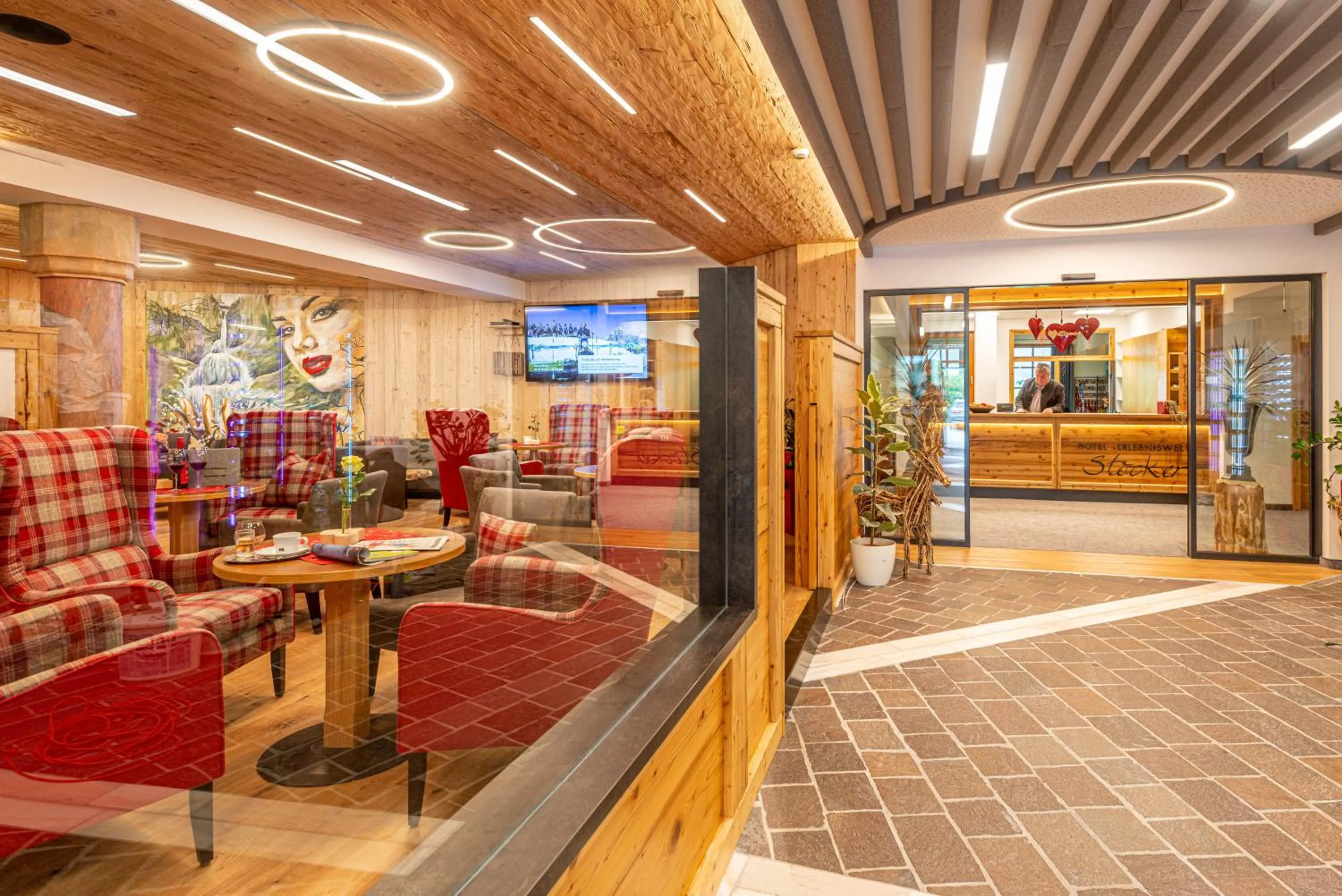 Lobby or reception in Hotel Erlebniswelt Stocker