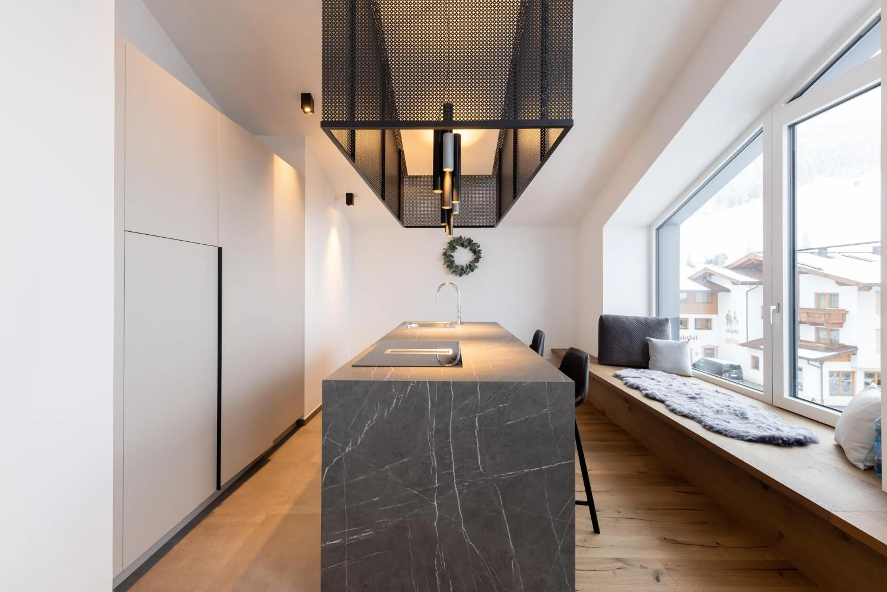 kitchen, Bed in Max Mountain Apartments