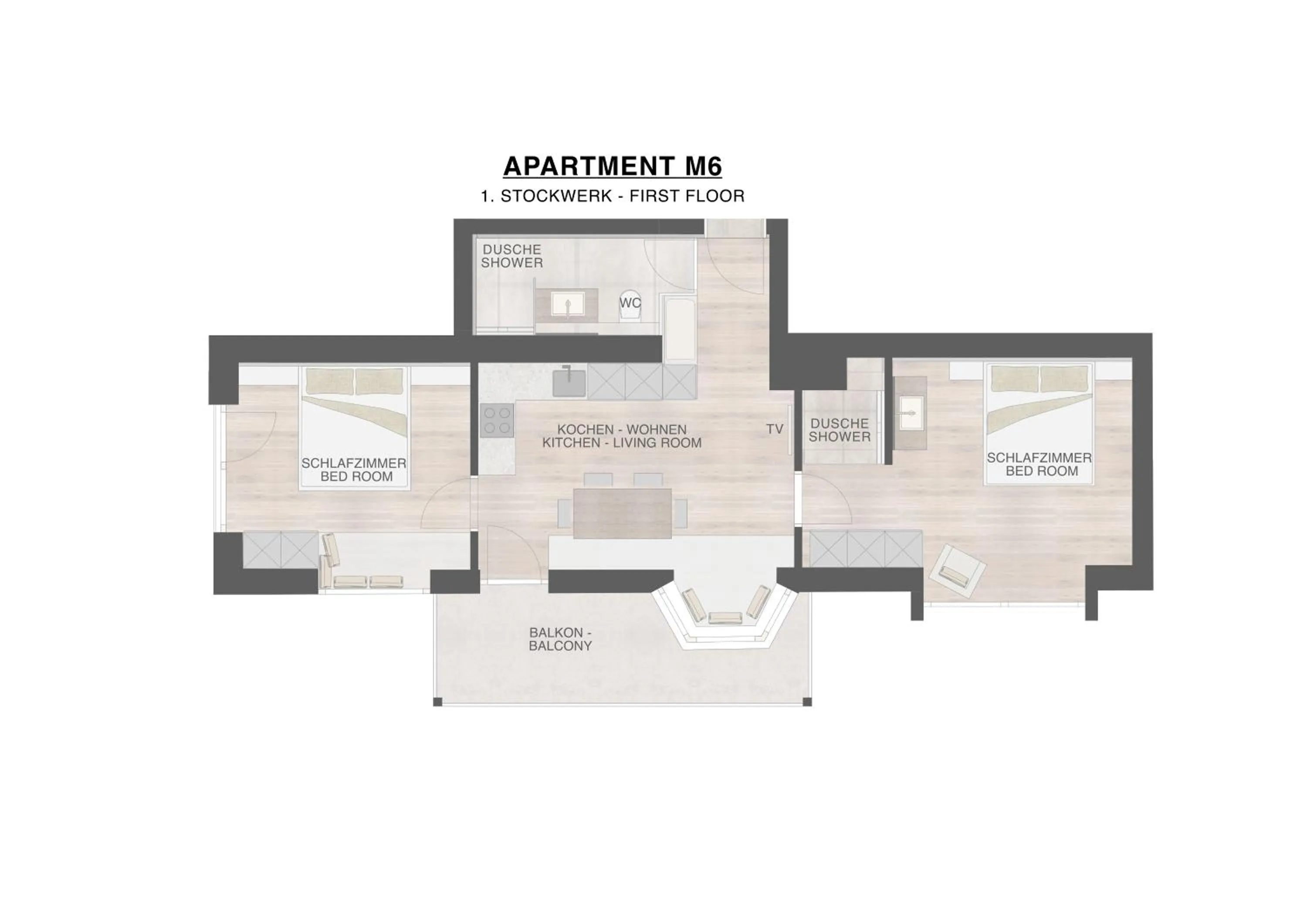 Floor plan in Max Mountain Apartments