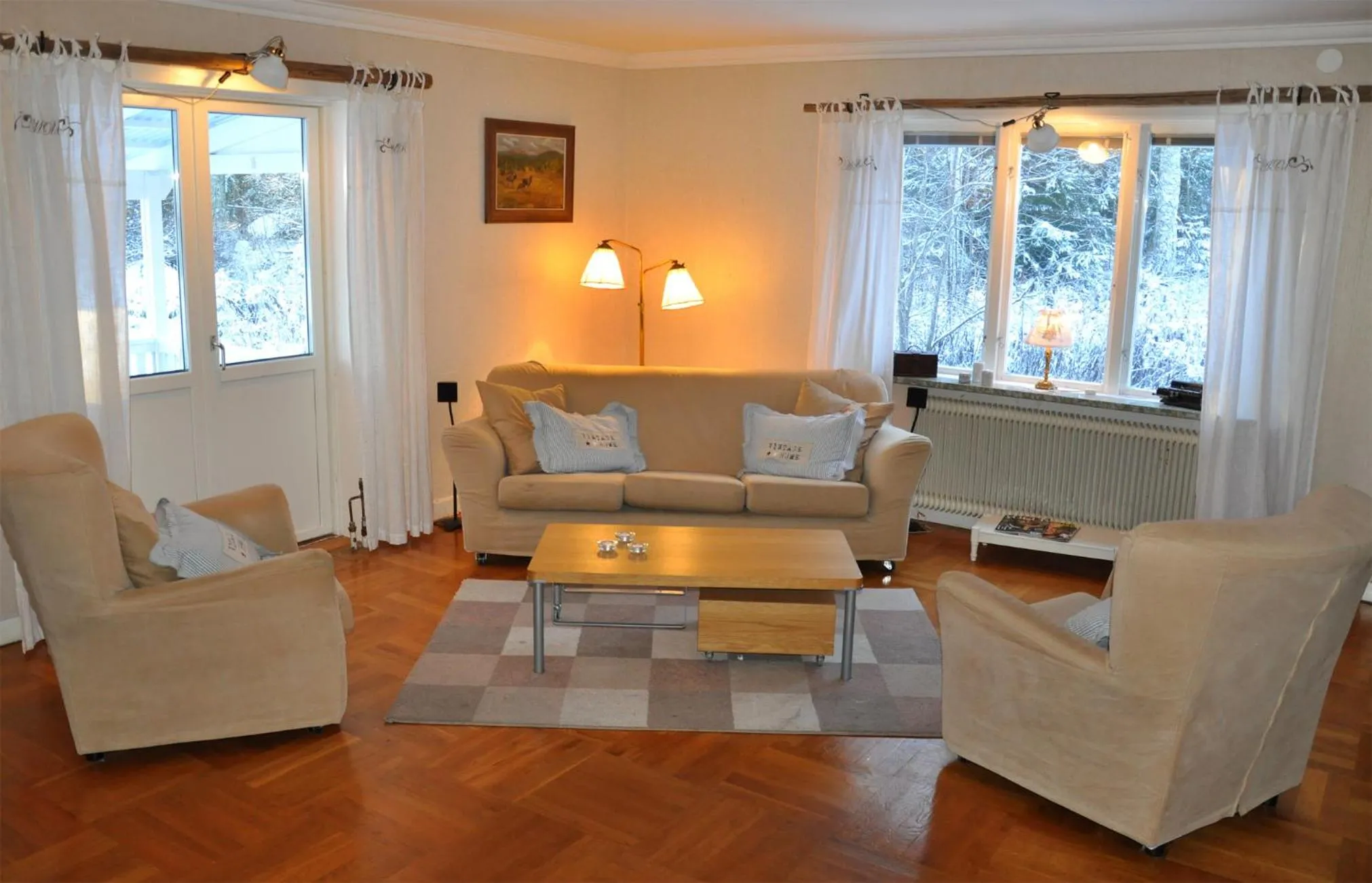 Seating area in Eden's Garden Cottages