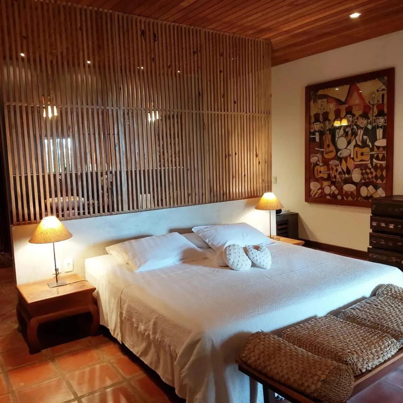 Bed in Hotel Villaggio Tudo Bom