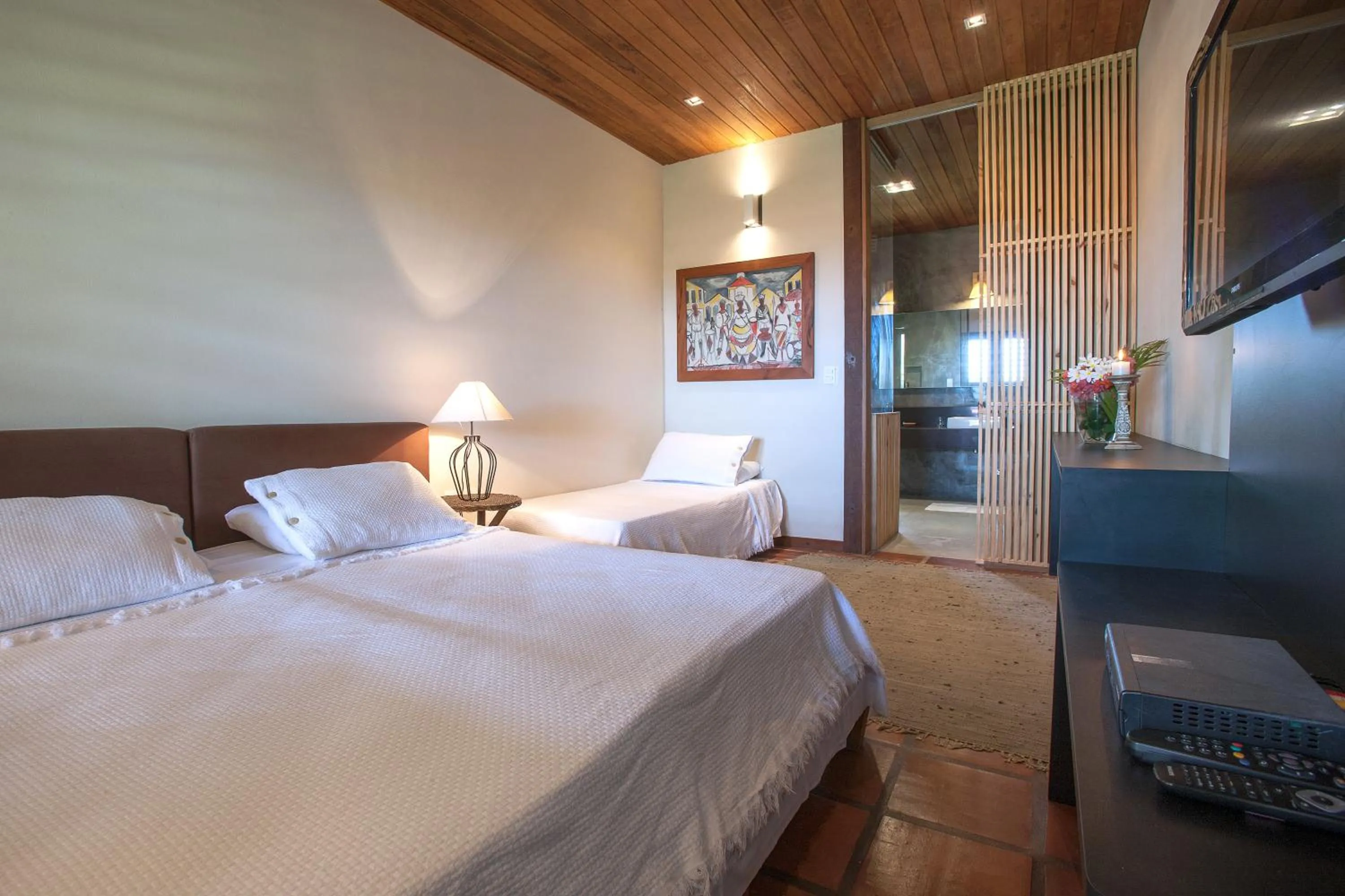 Bed in Hotel Villaggio Tudo Bom