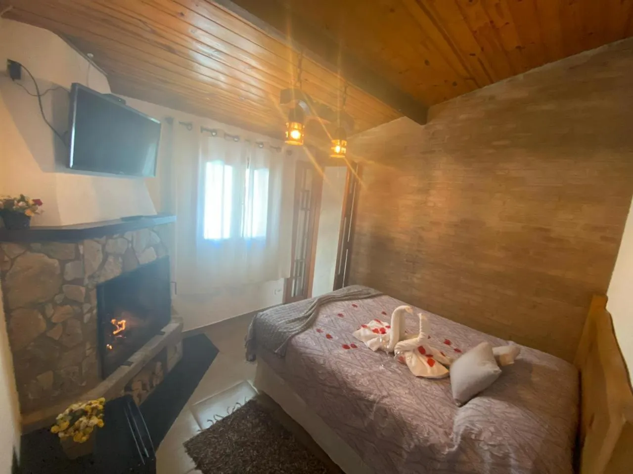 Bed in Pousada Aconchego