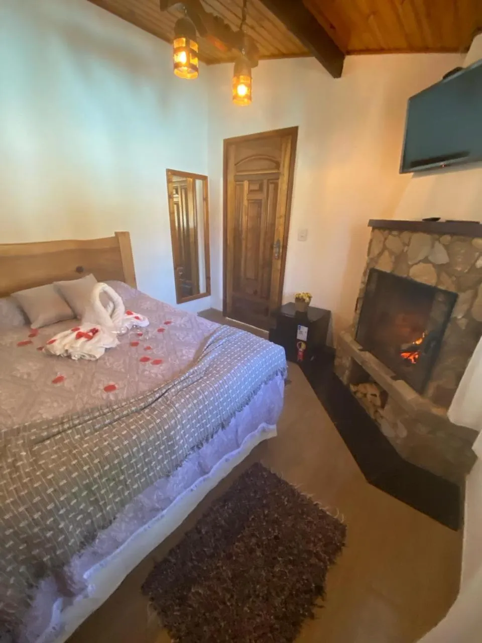 Bed in Pousada Aconchego