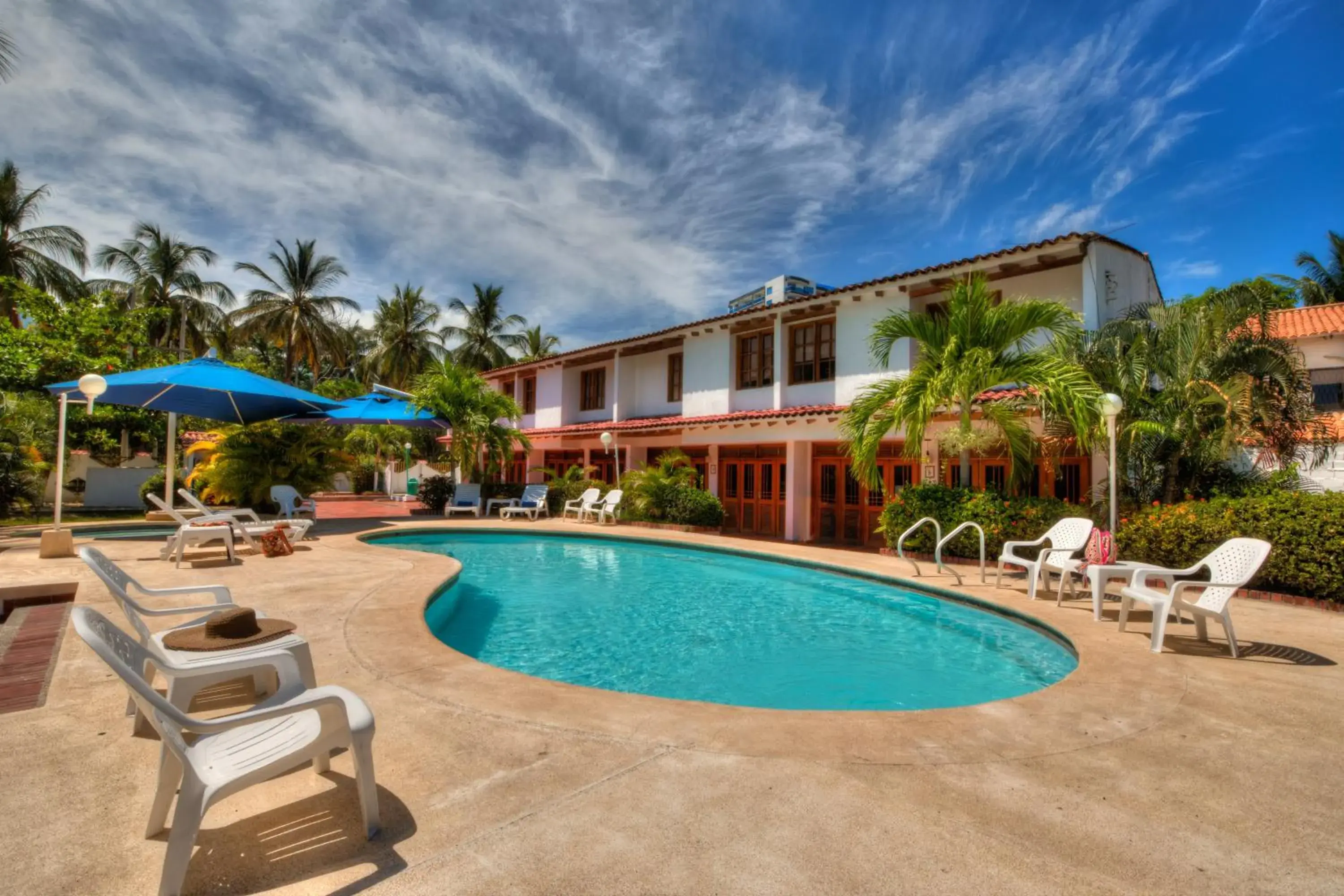 Pool view in Hotel Santorini Express y Cabañas Pool view in Hotel Santorini Express y Cabañas