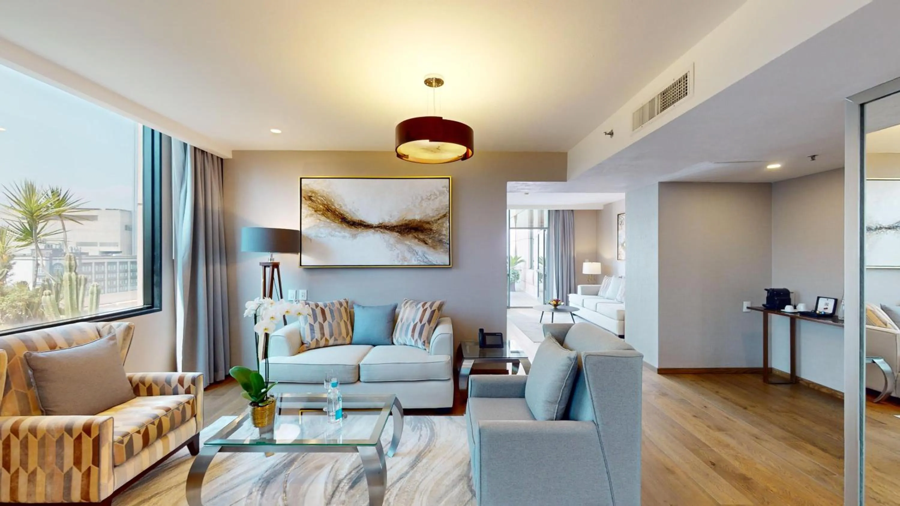 Seating area in Marquis SkySuites