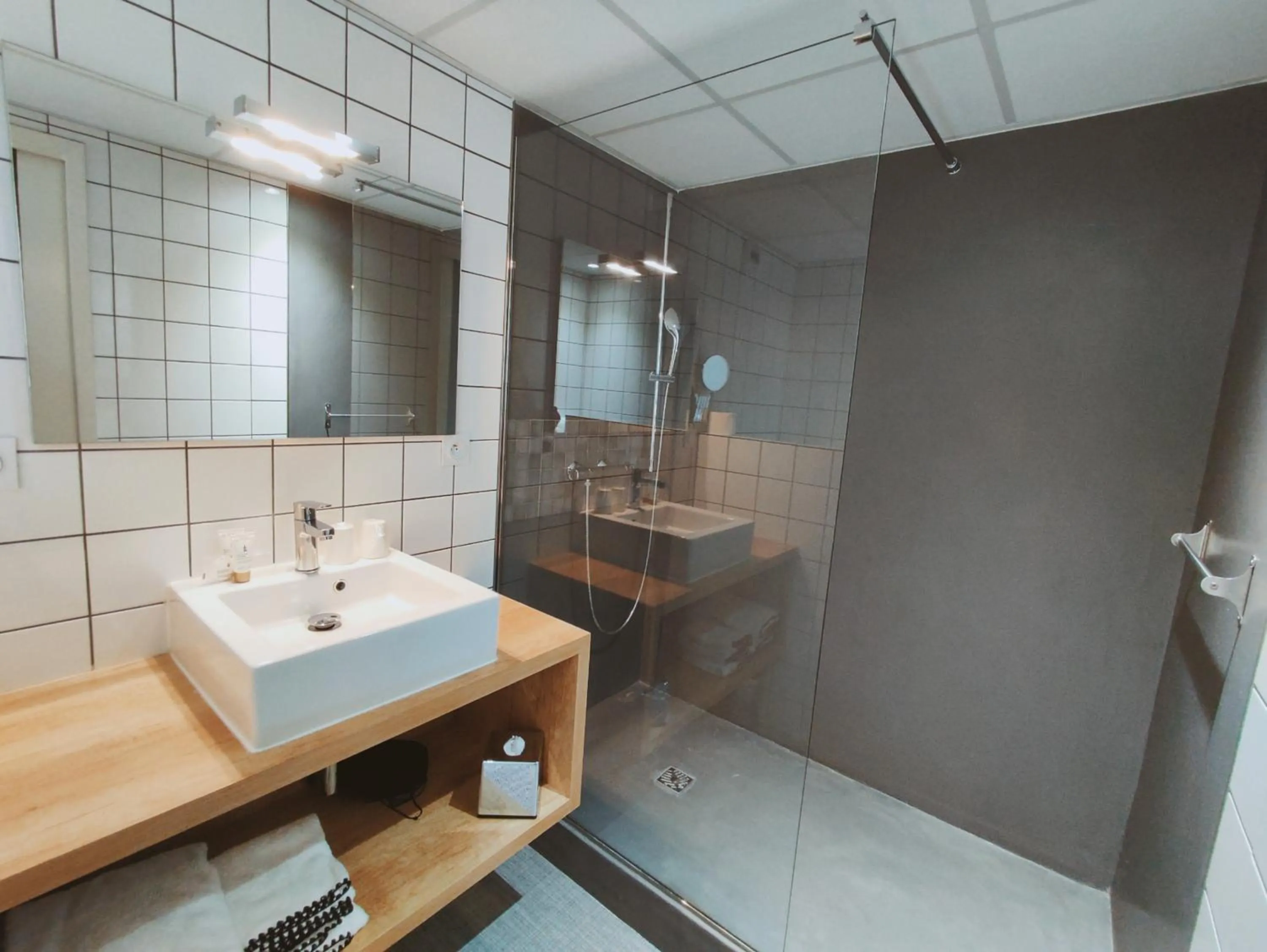 Bathroom in Hôtel Le Collonges TV connecté wifi Netflix