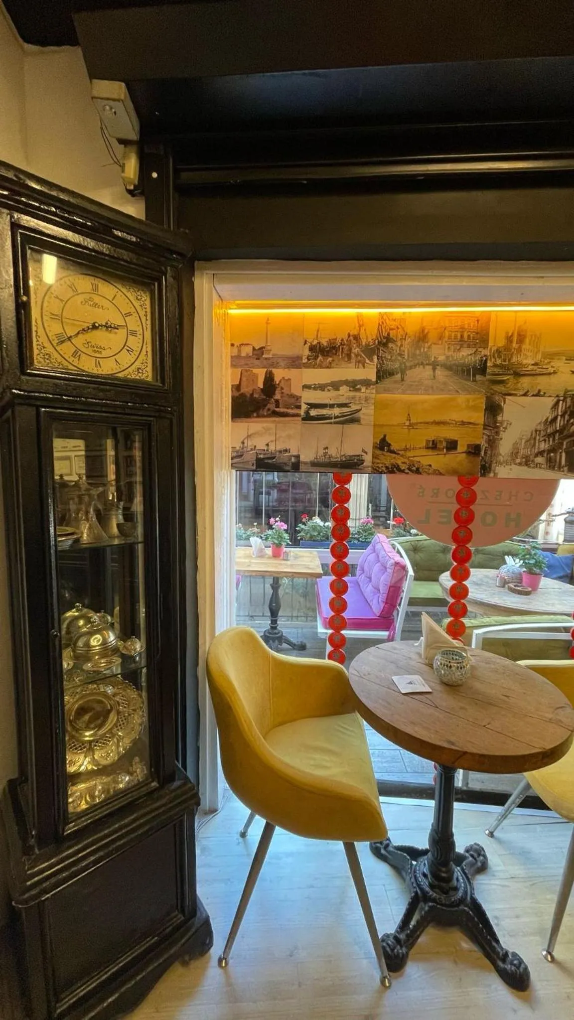 Seating area in Chez Bore