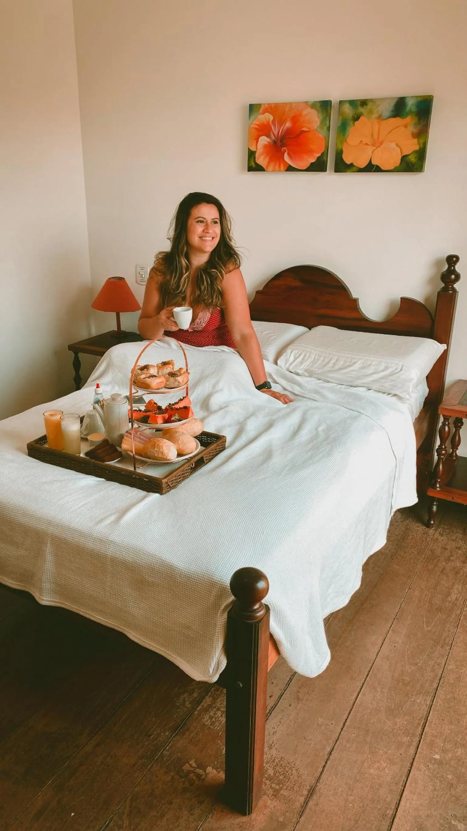 Bed in Pousada Água Viva
