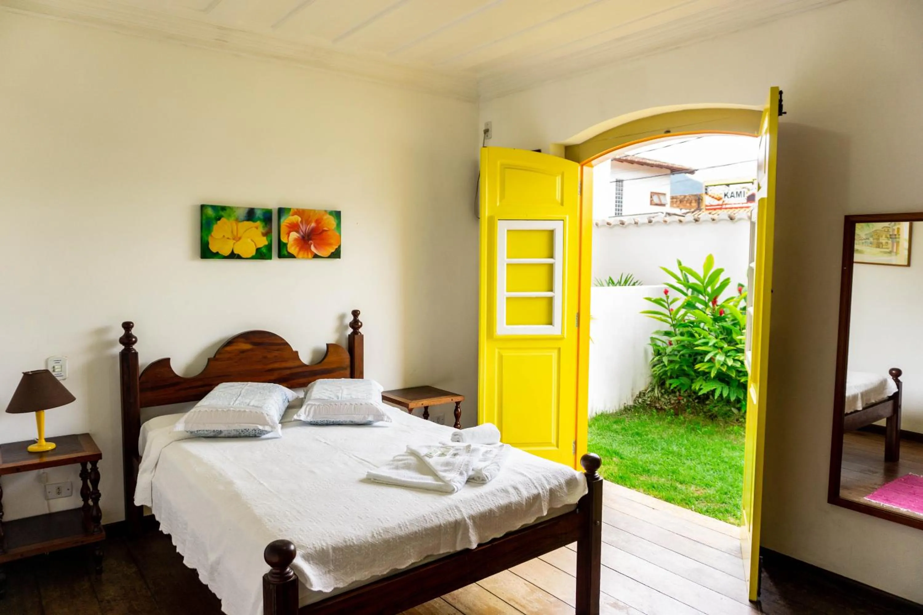 Bed in Pousada Água Viva