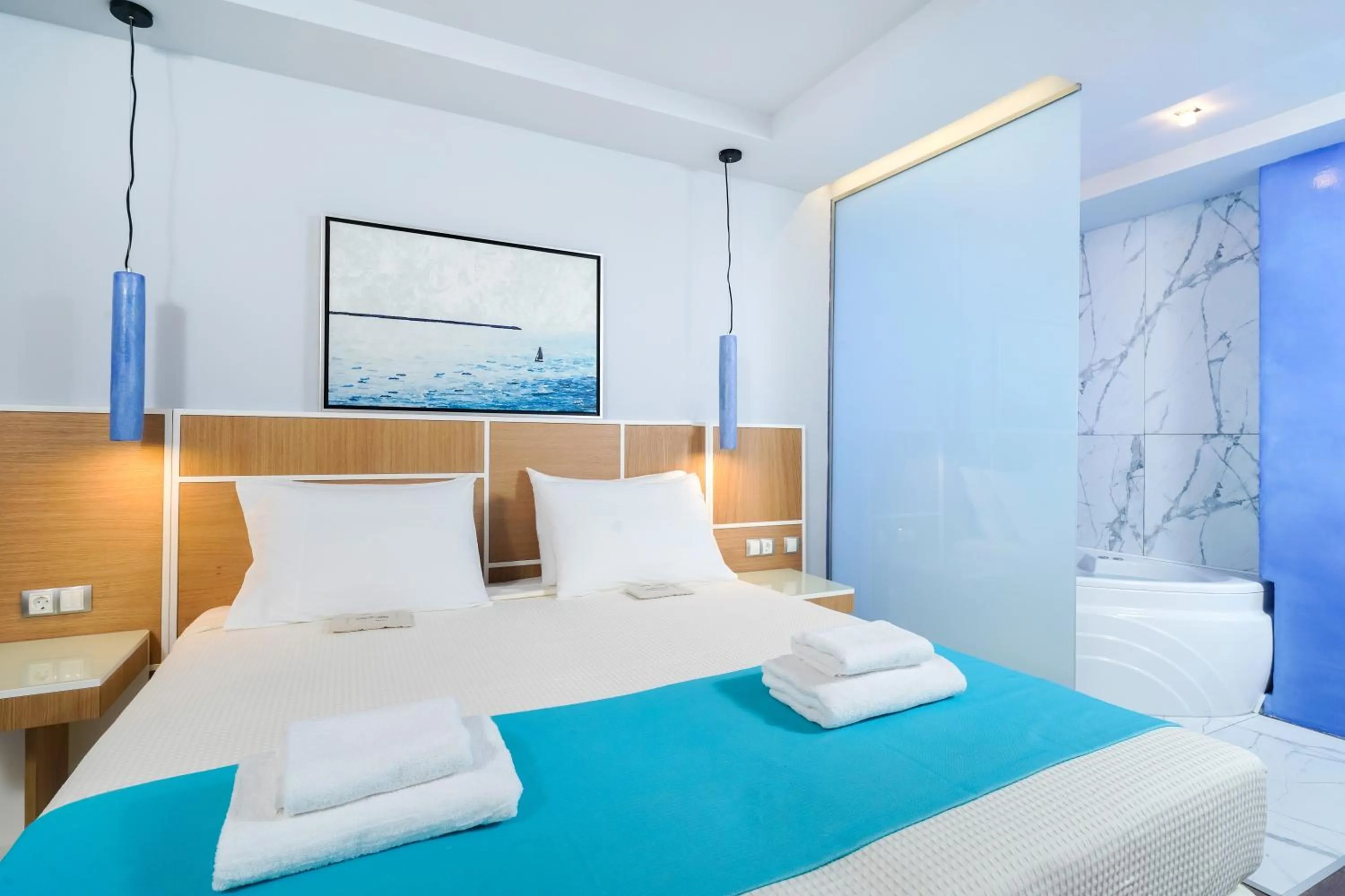 Bed in Kamelia & Semeli Hotel