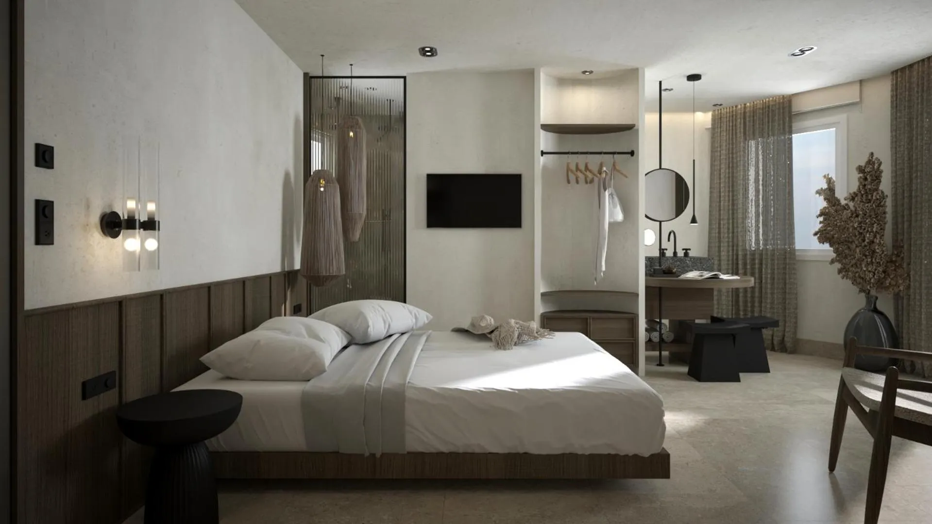 Bed in Dimamiel Malia Inn