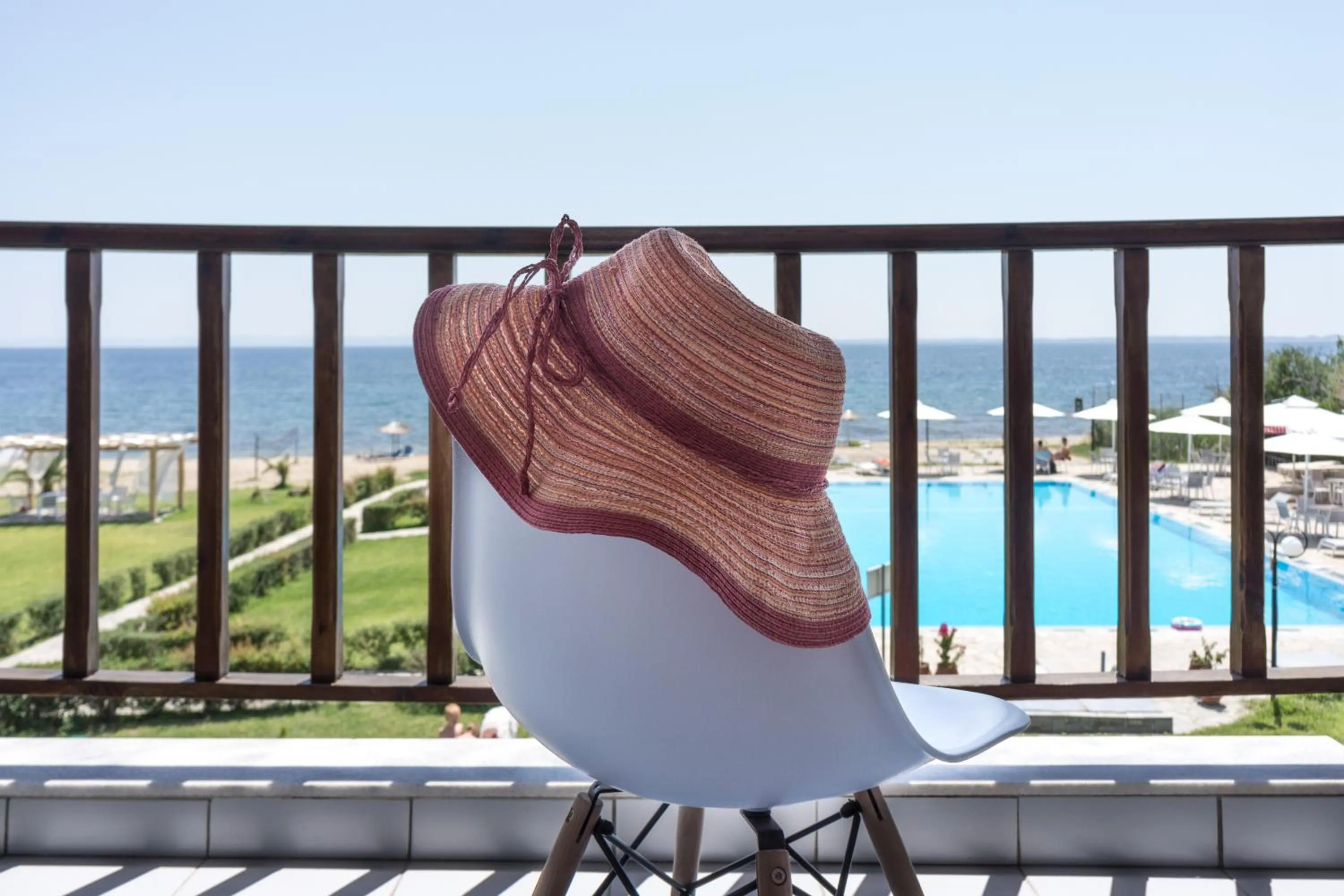 Pool view in Alkinoos Beach Hotel