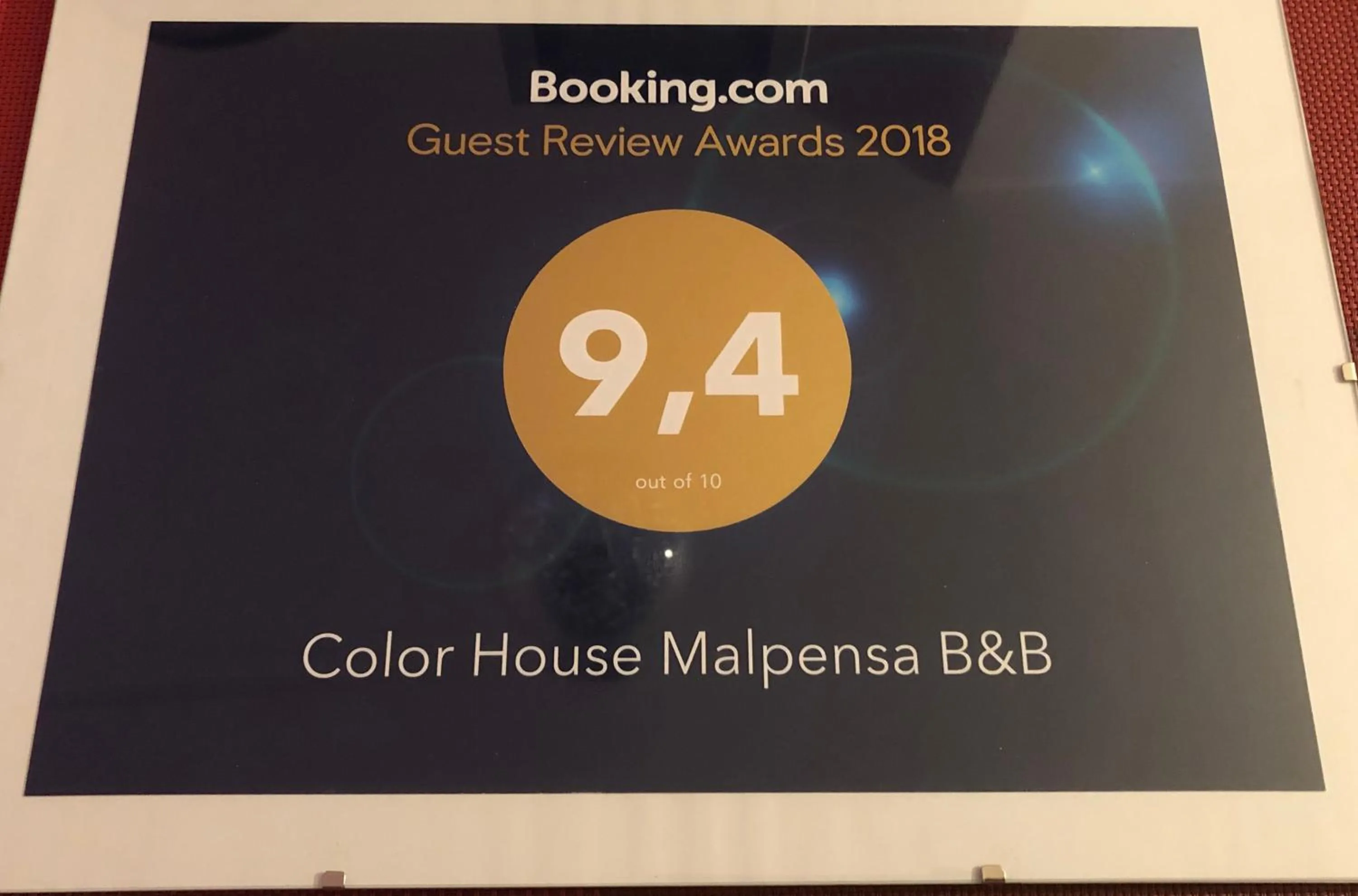 Certificate/Award in Color House Malpensa B&B